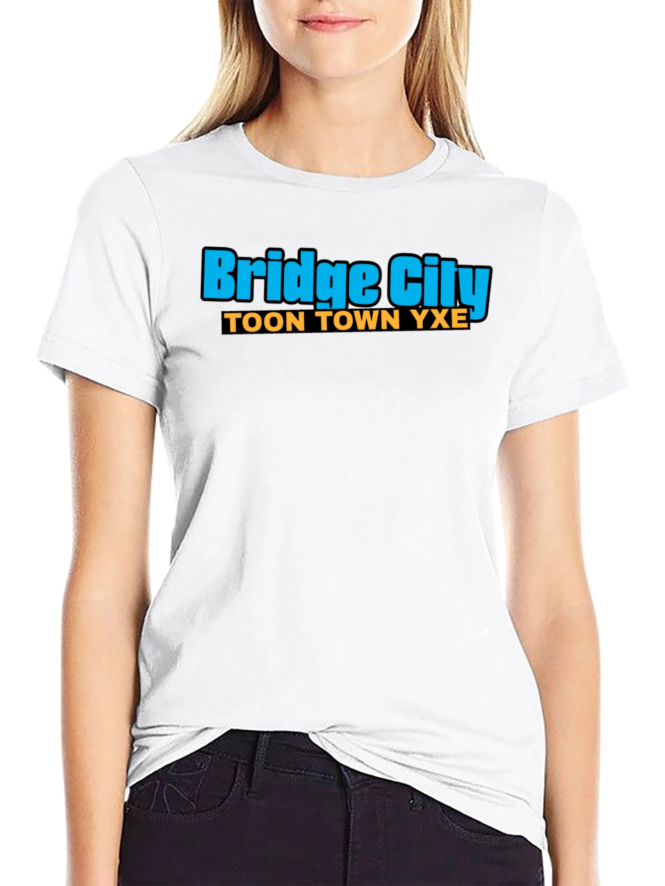 Bridge City Toon Town YXE Black T-Shirt