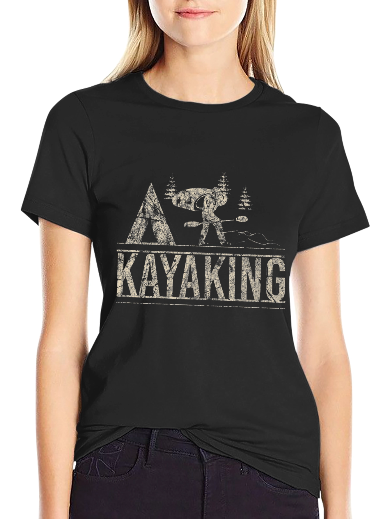 Kayaking Adventure Graphic Tee - Black