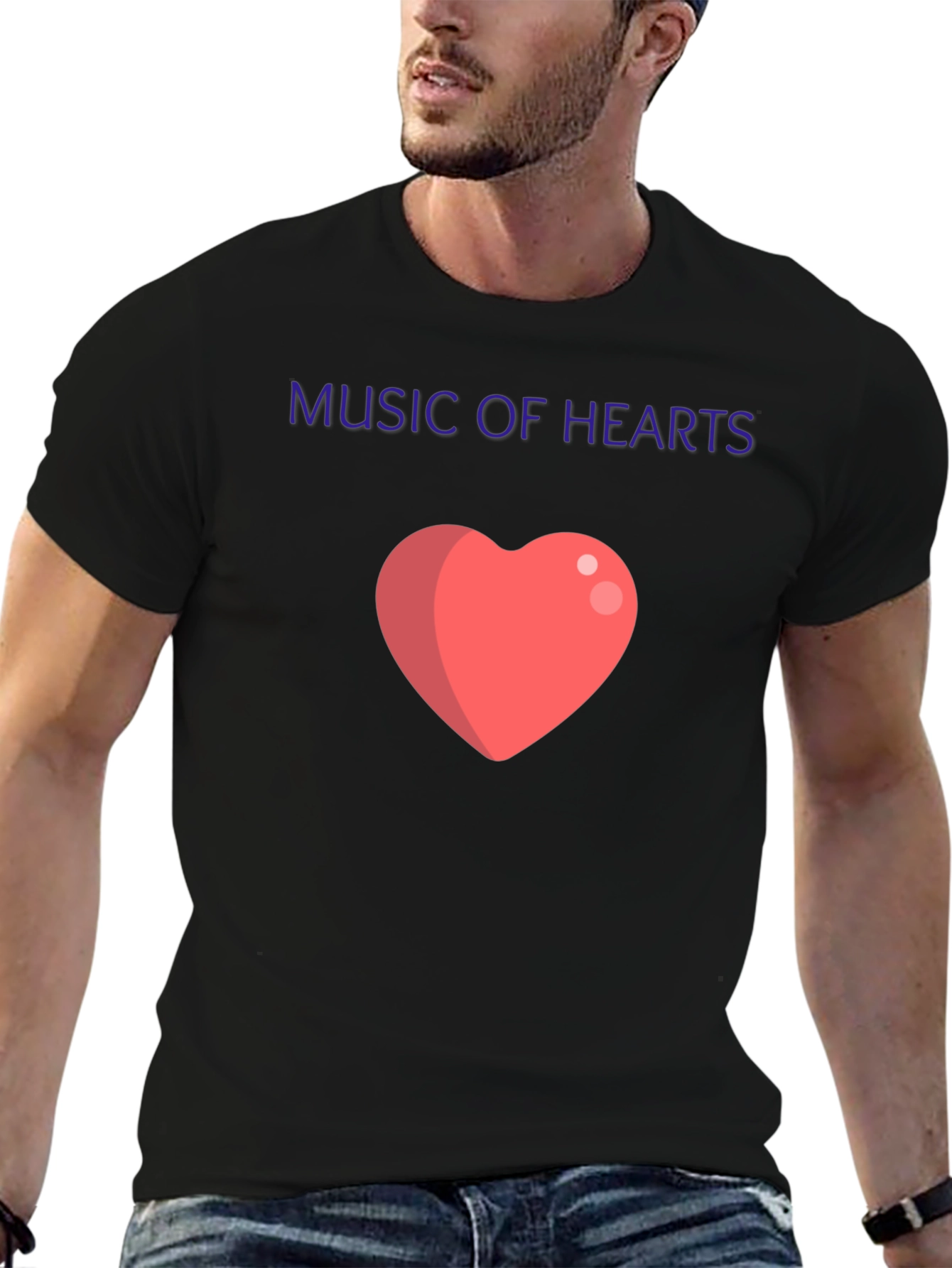 Music of Hearts Black Graphic Tee