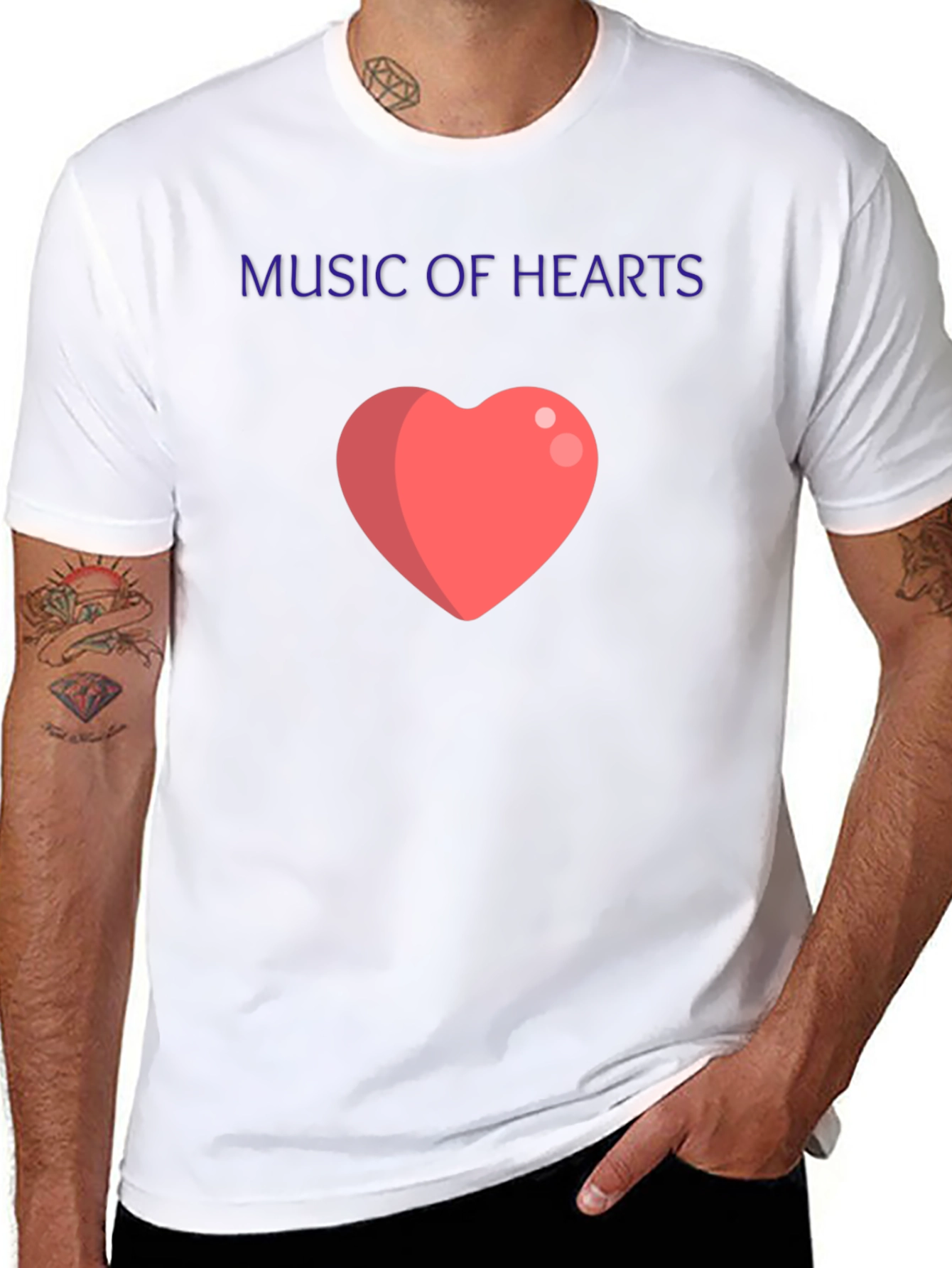 Music of Hearts Black Graphic Tee