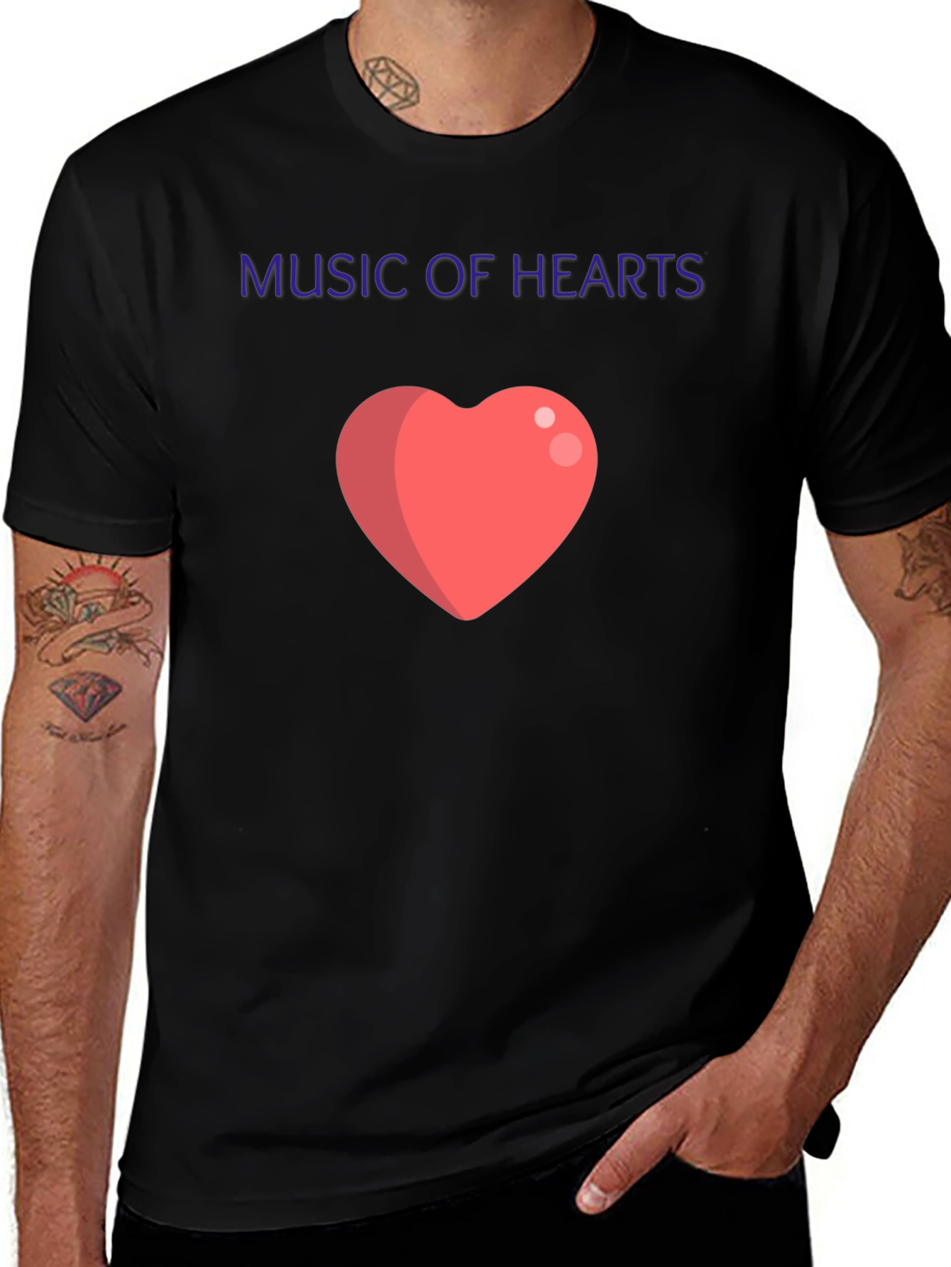 Music of Hearts Black Graphic Tee