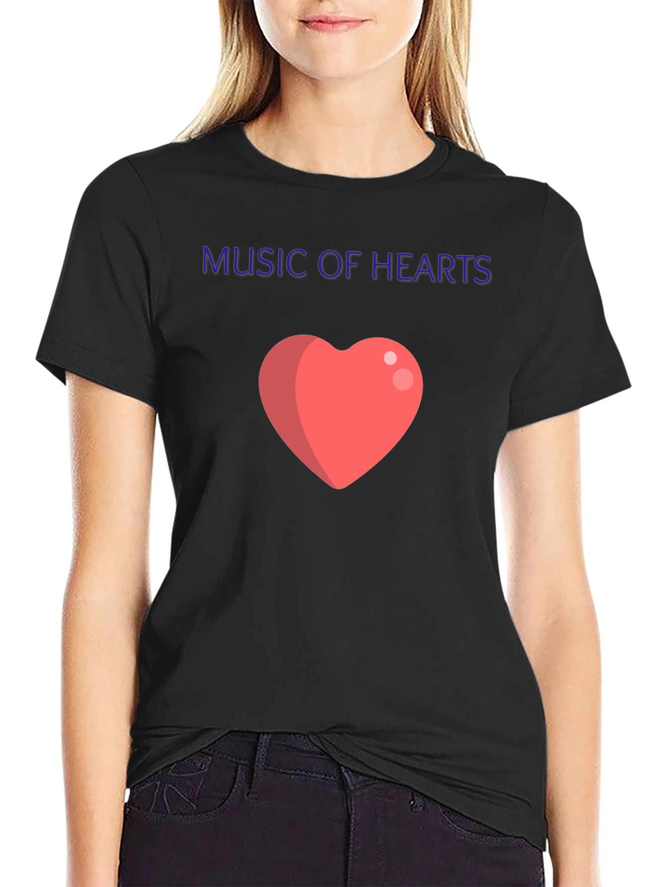 Music of Hearts Black Graphic Tee