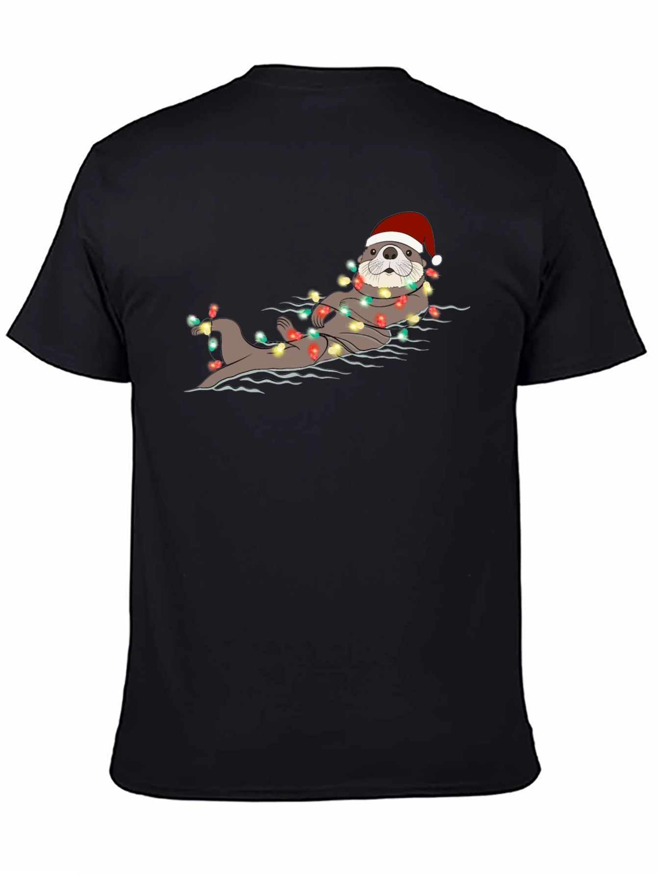 Festive Otter Christmas Lights Graphic Tee