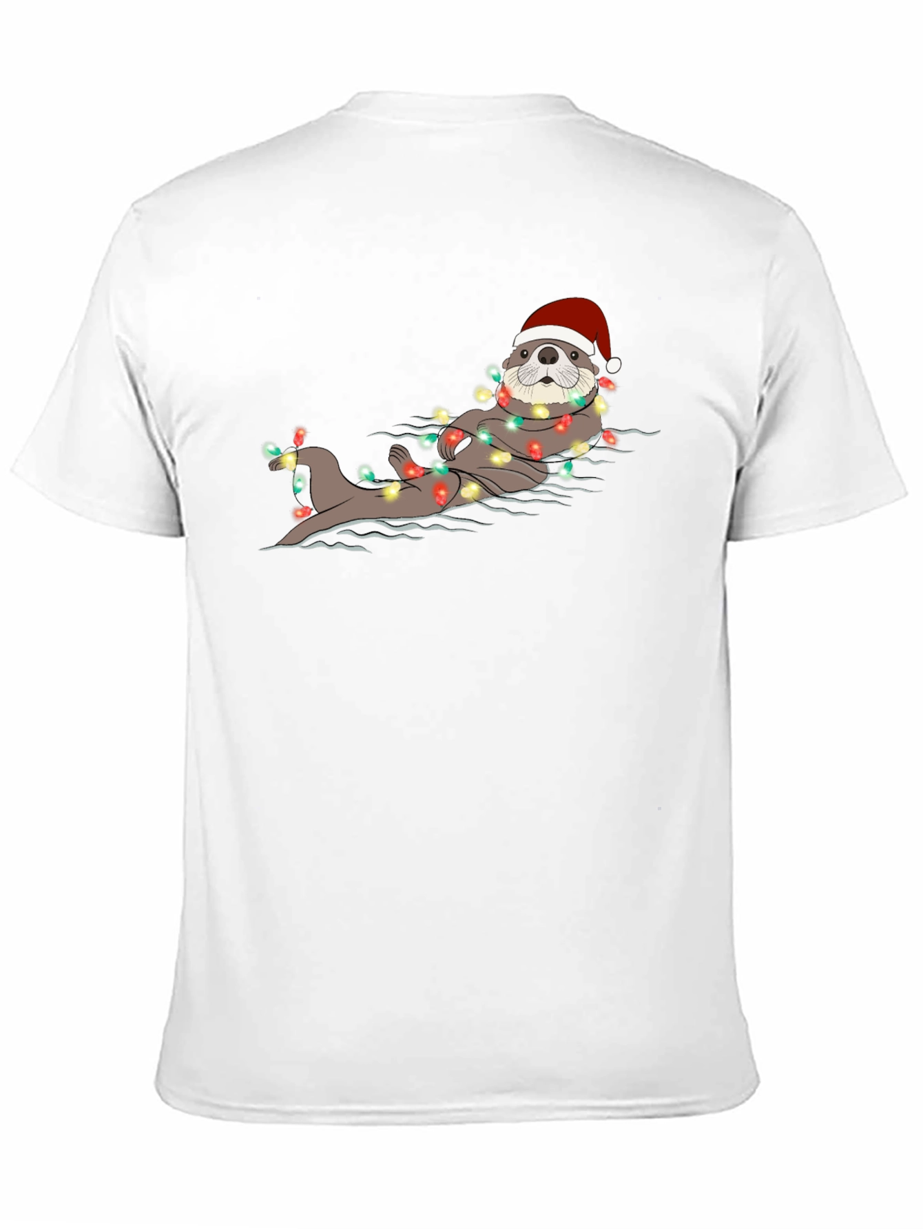 Festive Otter Christmas Lights Graphic Tee