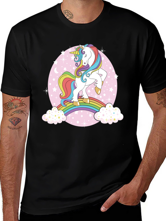 Unicorn Rainbow Graphic Tee - Black