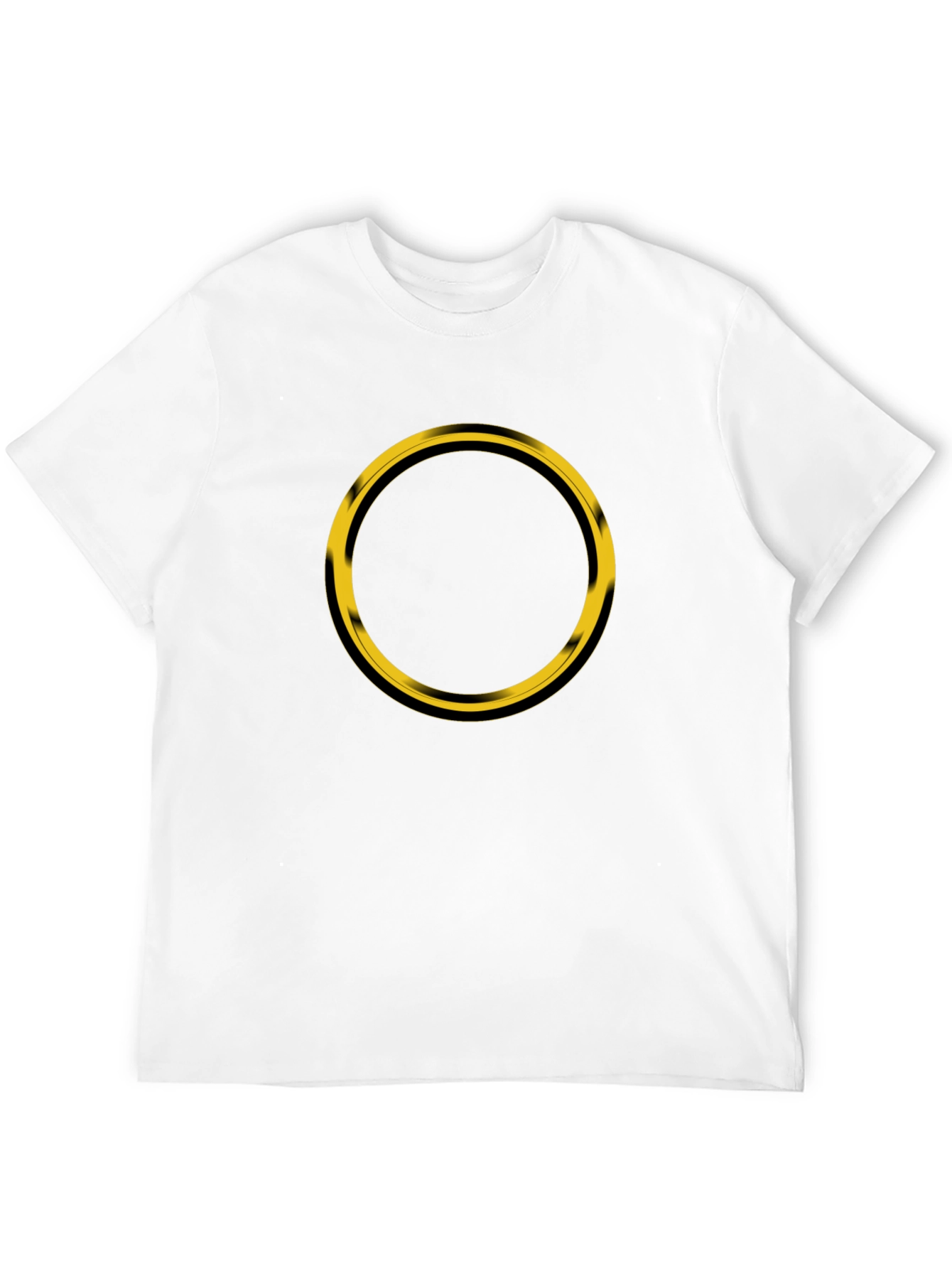Mens Black T-Shirt with Gold Circle Design