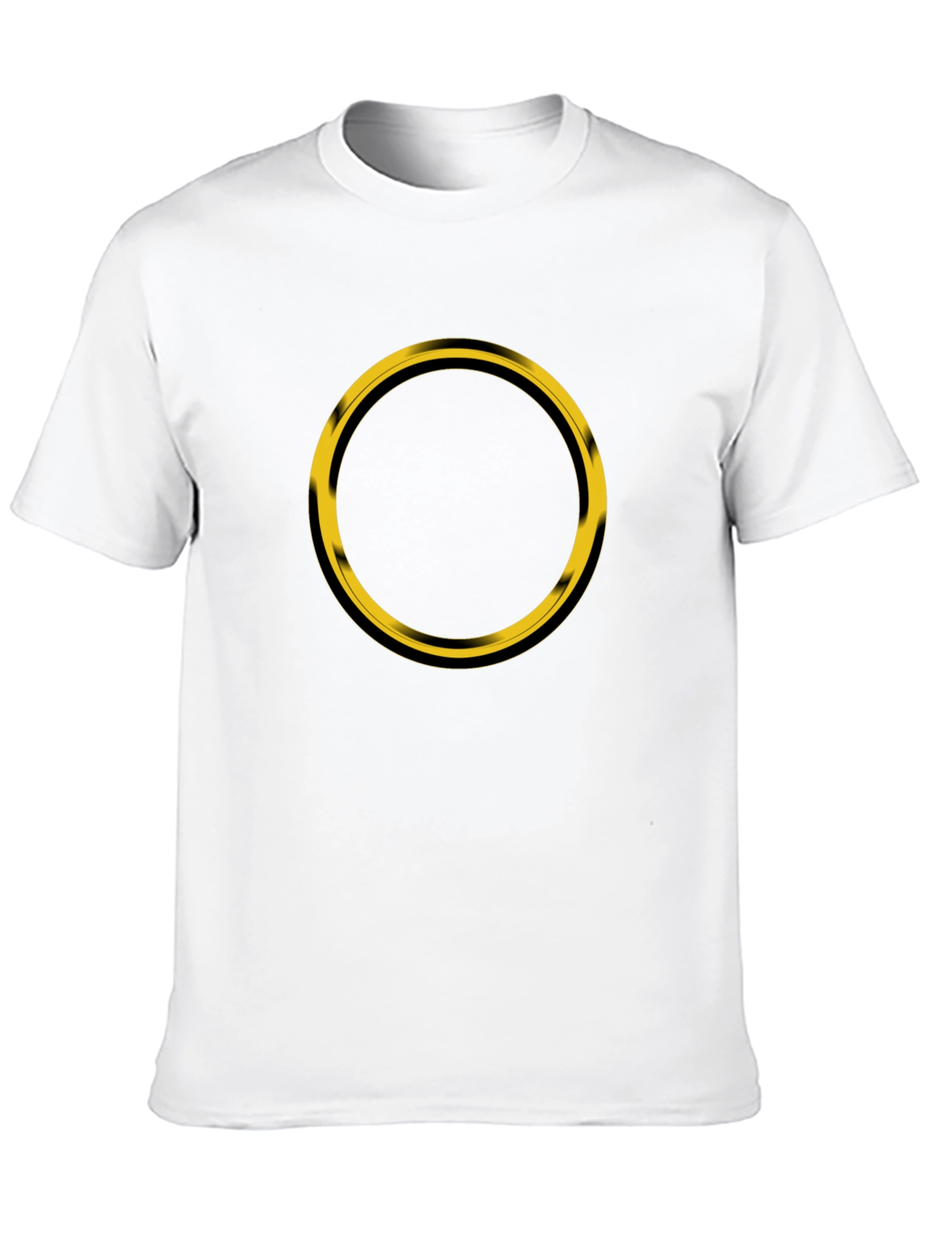 Mens Black T-Shirt with Gold Circle Design
