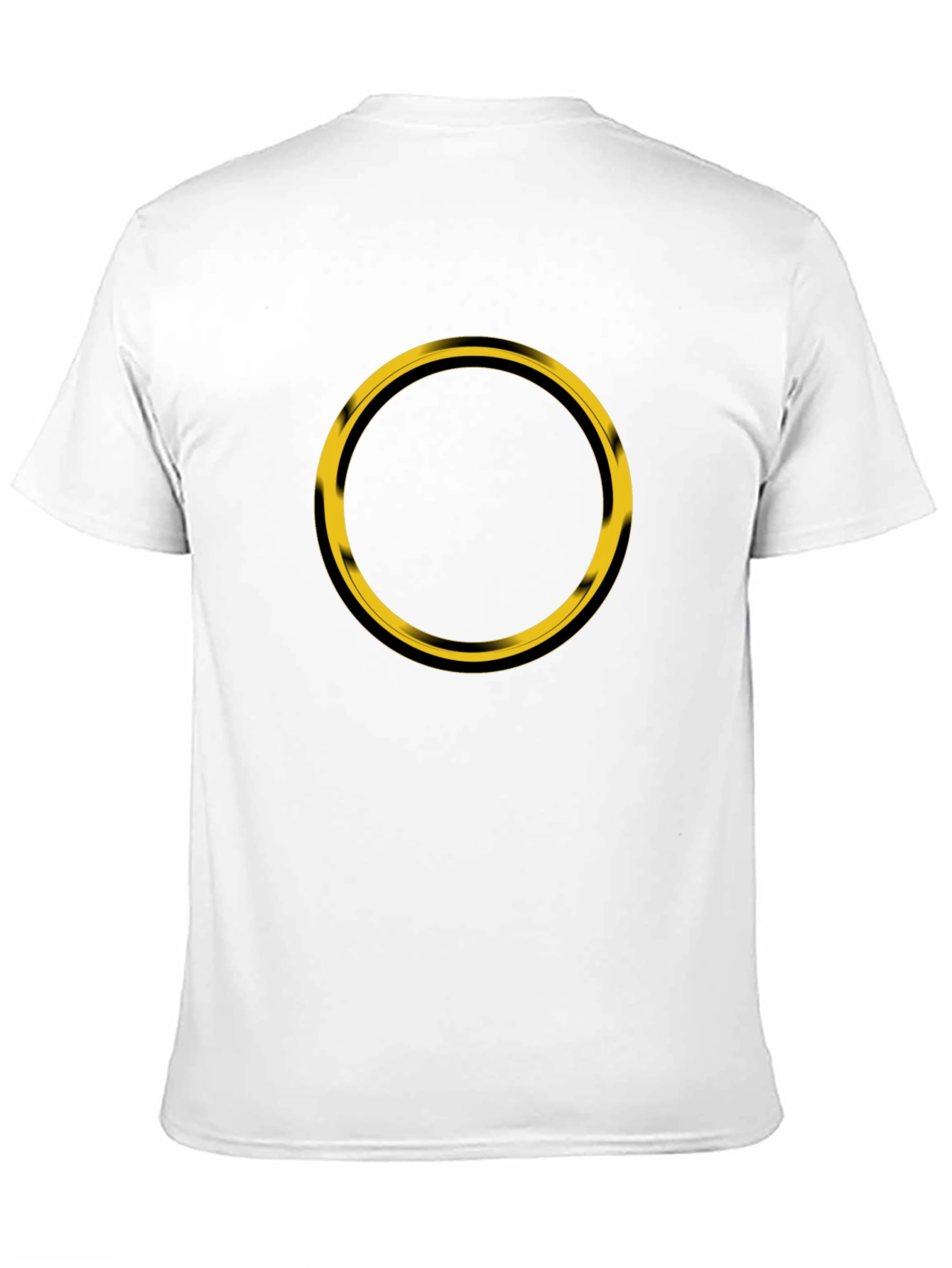 Mens Black T-Shirt with Gold Circle Design