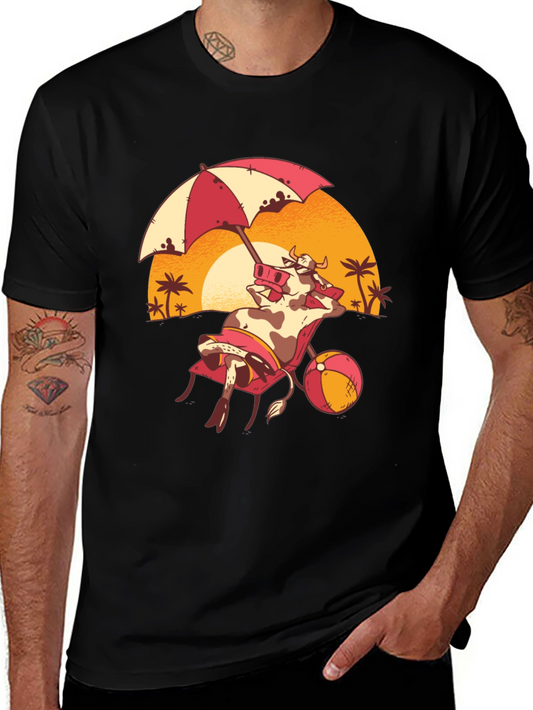 Funny Cow Beach T-Shirt - Summer Vacation Tee