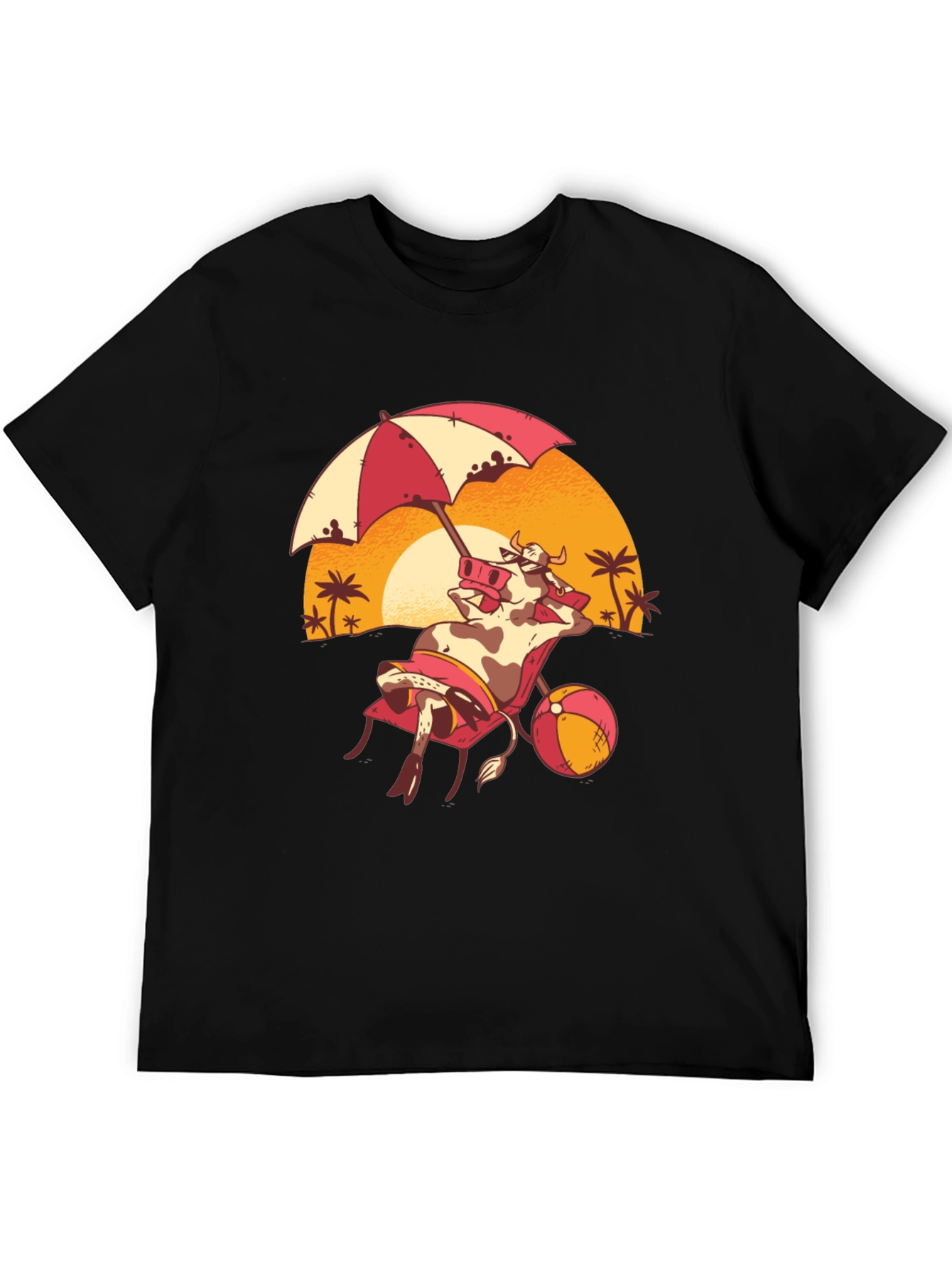 Funny Cow Beach T-Shirt - Summer Vacation Tee