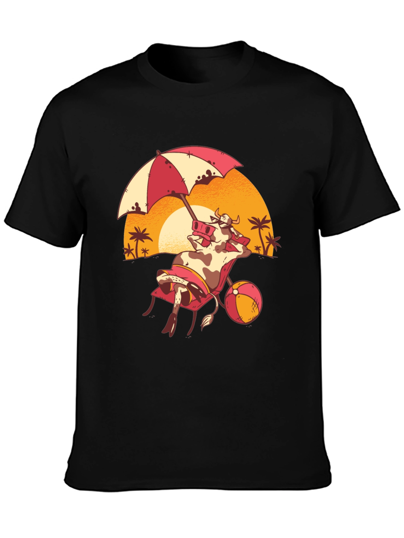 Funny Cow Beach T-Shirt - Summer Vacation Tee
