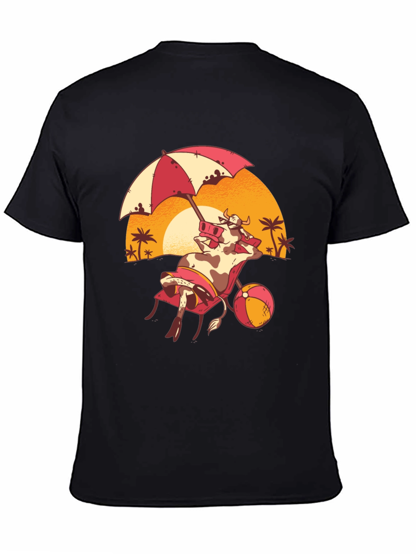 Funny Cow Beach T-Shirt - Summer Vacation Tee