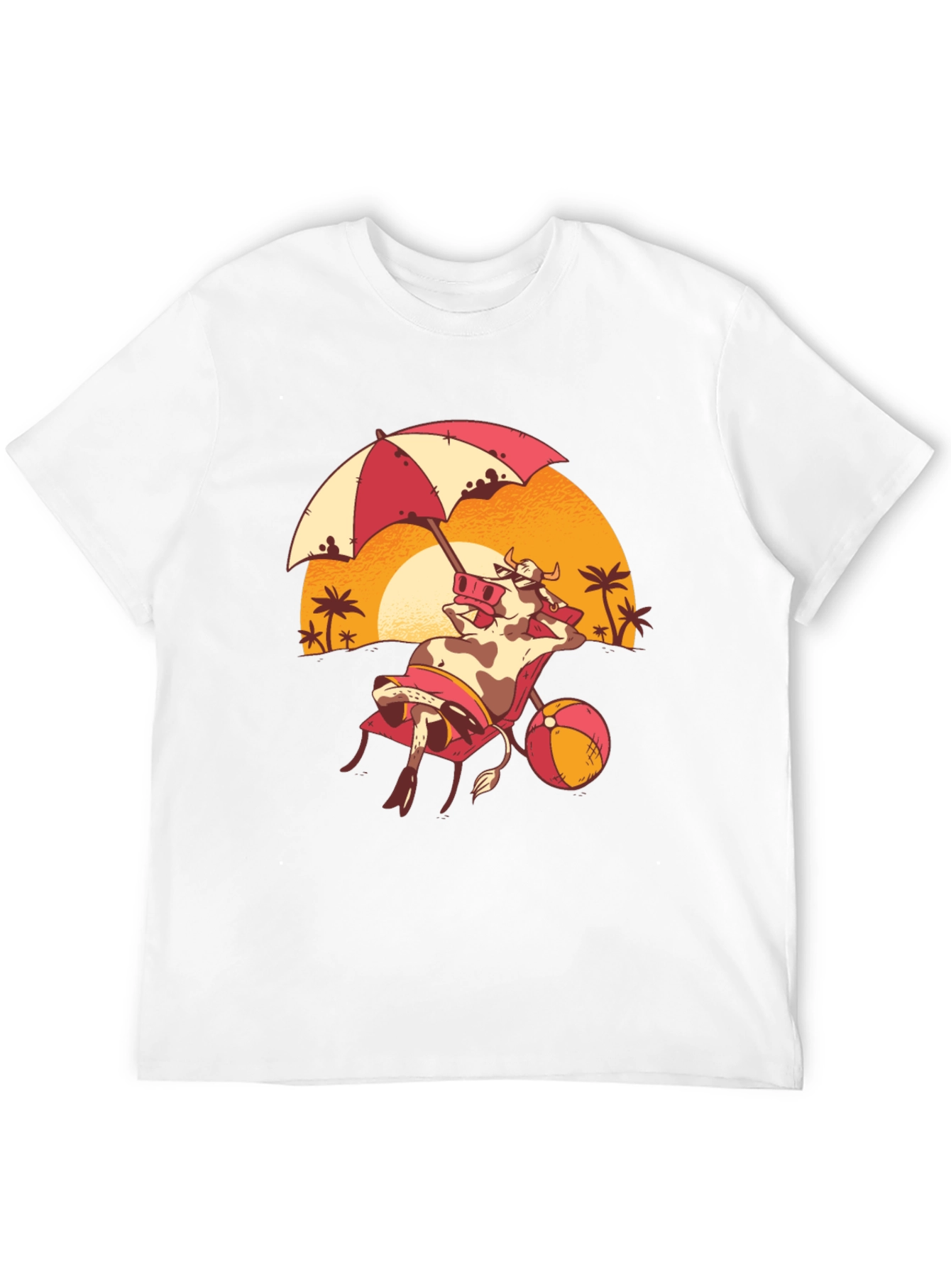 Funny Cow Beach T-Shirt - Summer Vacation Tee