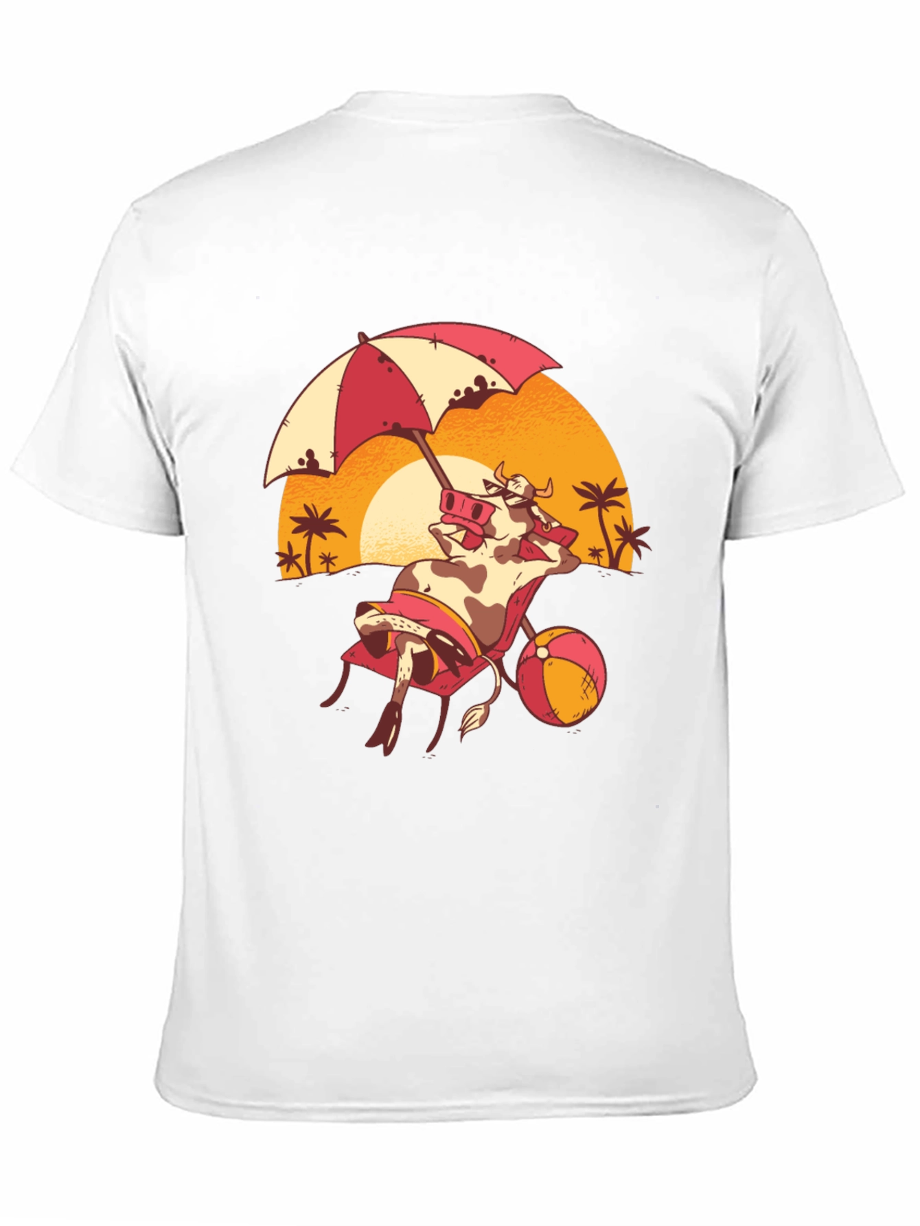 Funny Cow Beach T-Shirt - Summer Vacation Tee