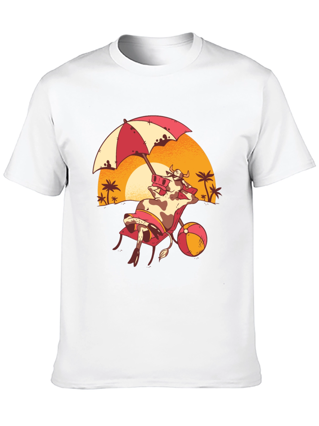 Funny Cow Beach T-Shirt - Summer Vacation Tee