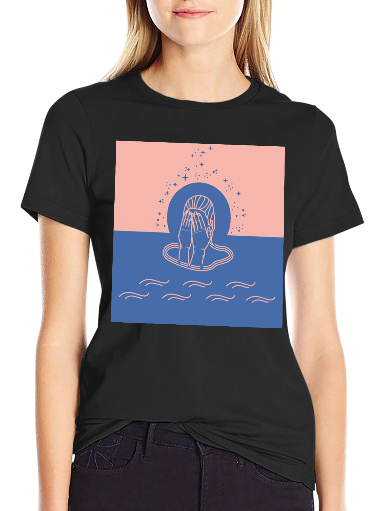 Contemplative Graphic Tee - Unisex Black T-Shirt