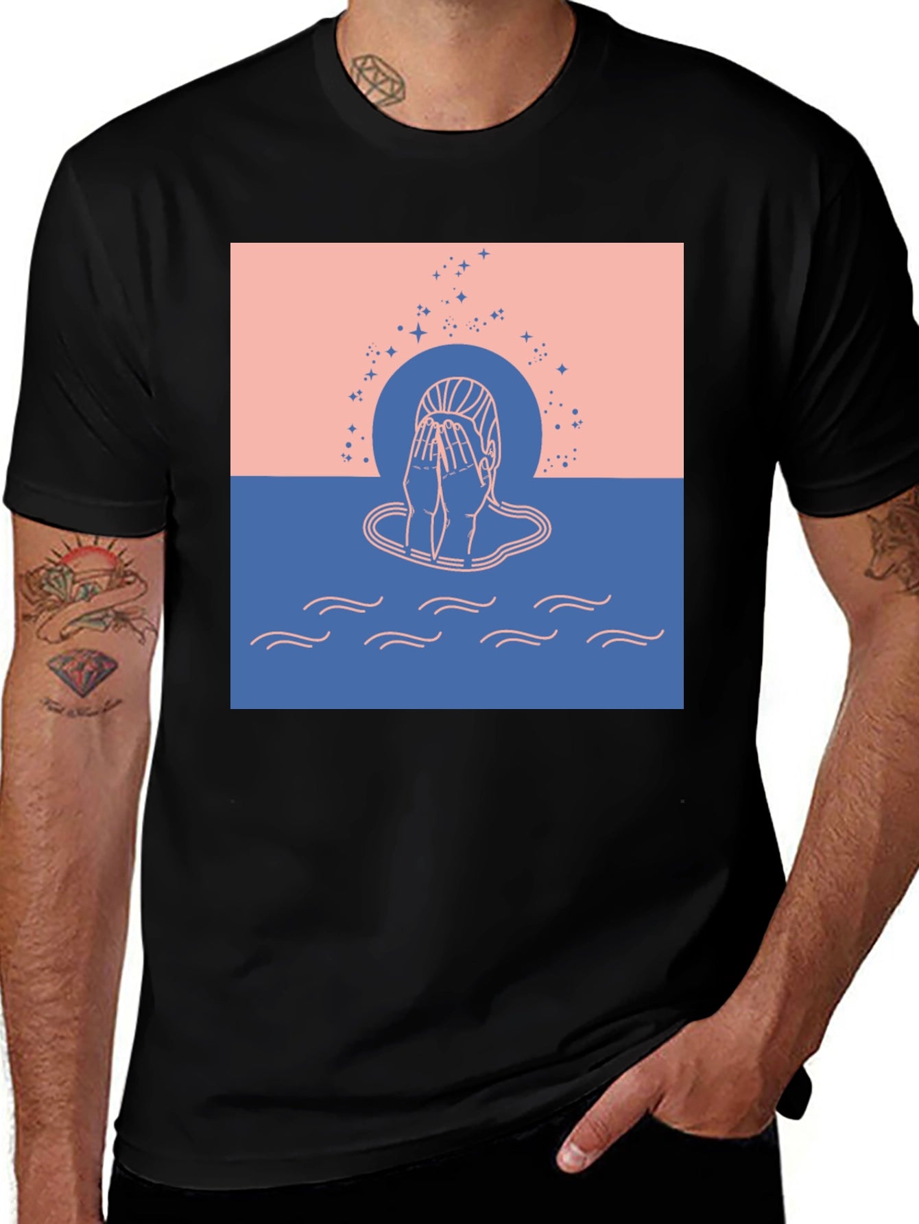 Contemplative Graphic Tee - Unisex Black T-Shirt