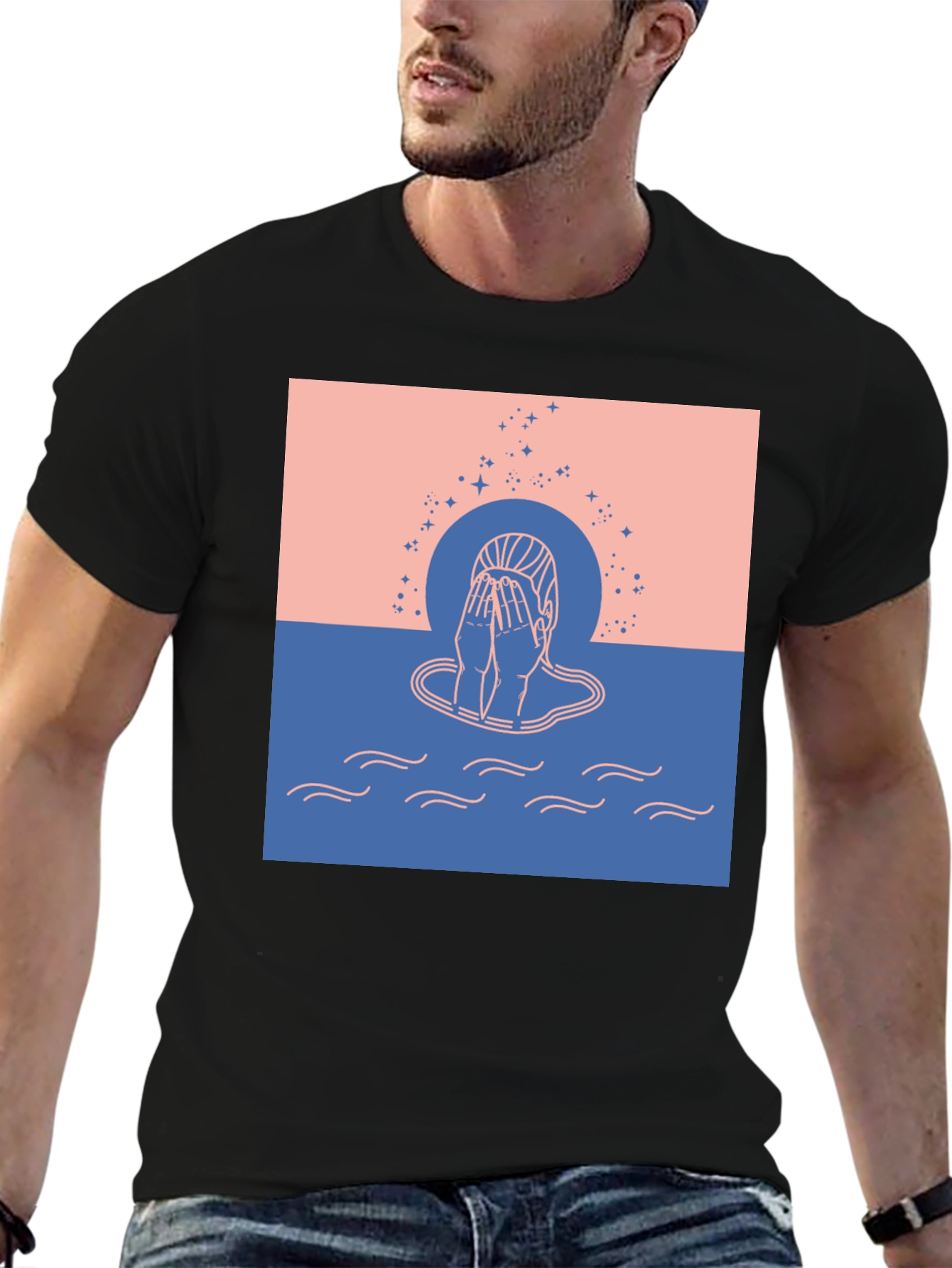 Contemplative Graphic Tee - Unisex Black T-Shirt