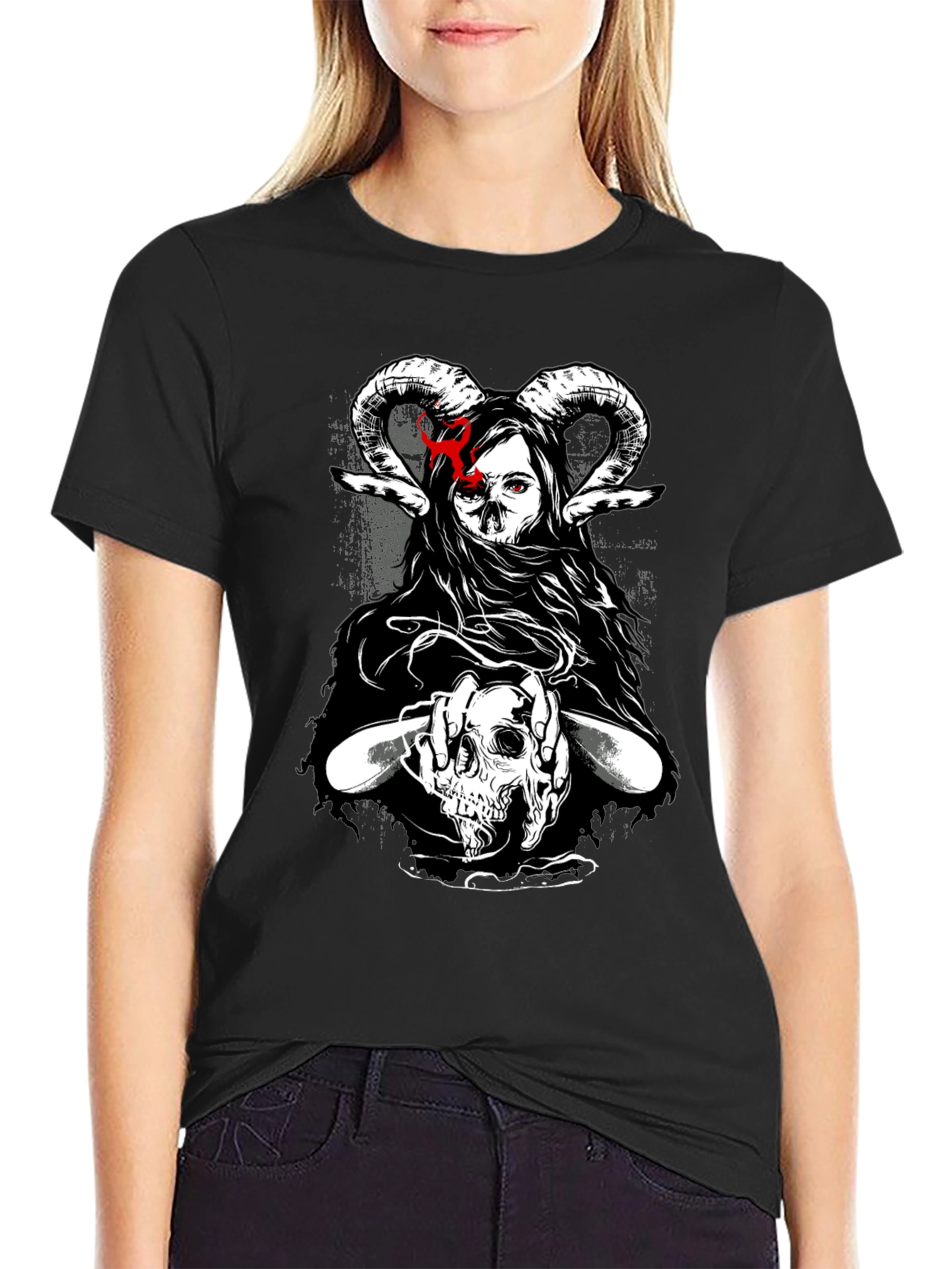 Dark Graphic T-Shirt - Skull & Occult Design