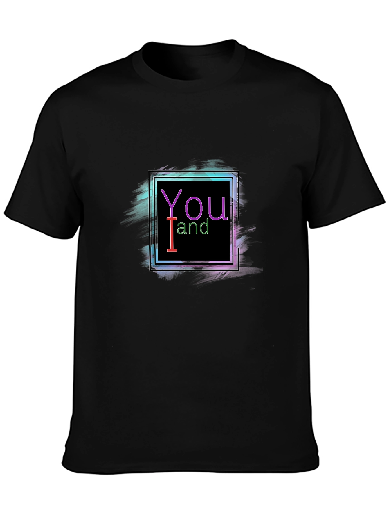 You and I Neon Graphic Black T-Shirt