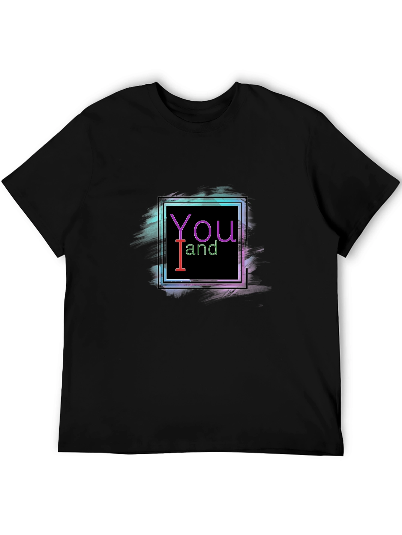 You and I Neon Graphic Black T-Shirt