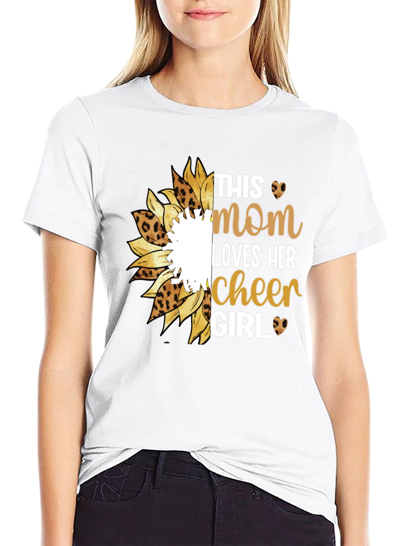 Mom Cheer Girl Graphic T-Shirt