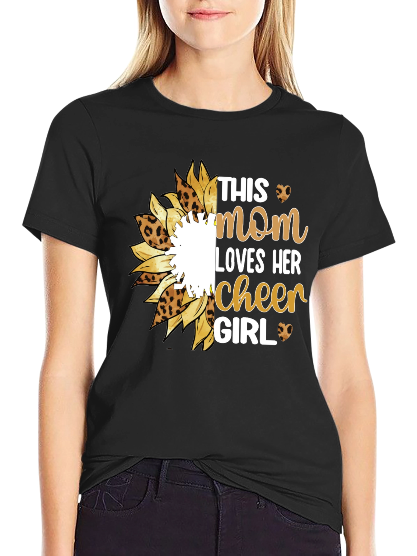 Mom Cheer Girl Graphic T-Shirt
