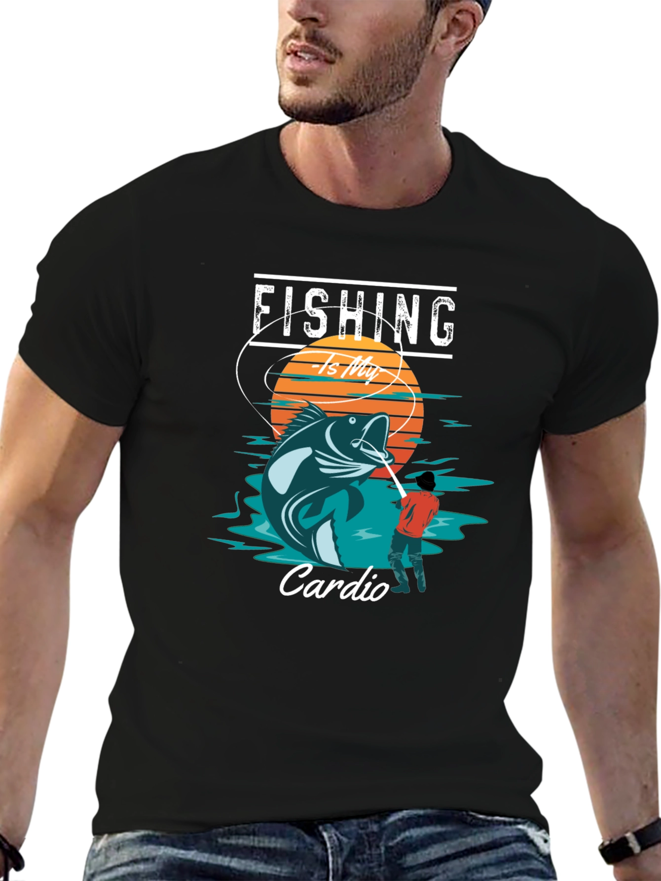 Fishing Is My Cardio Graphic T-Shirt