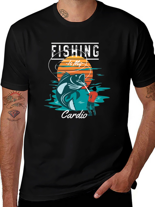 Fishing Is My Cardio Graphic T-Shirt