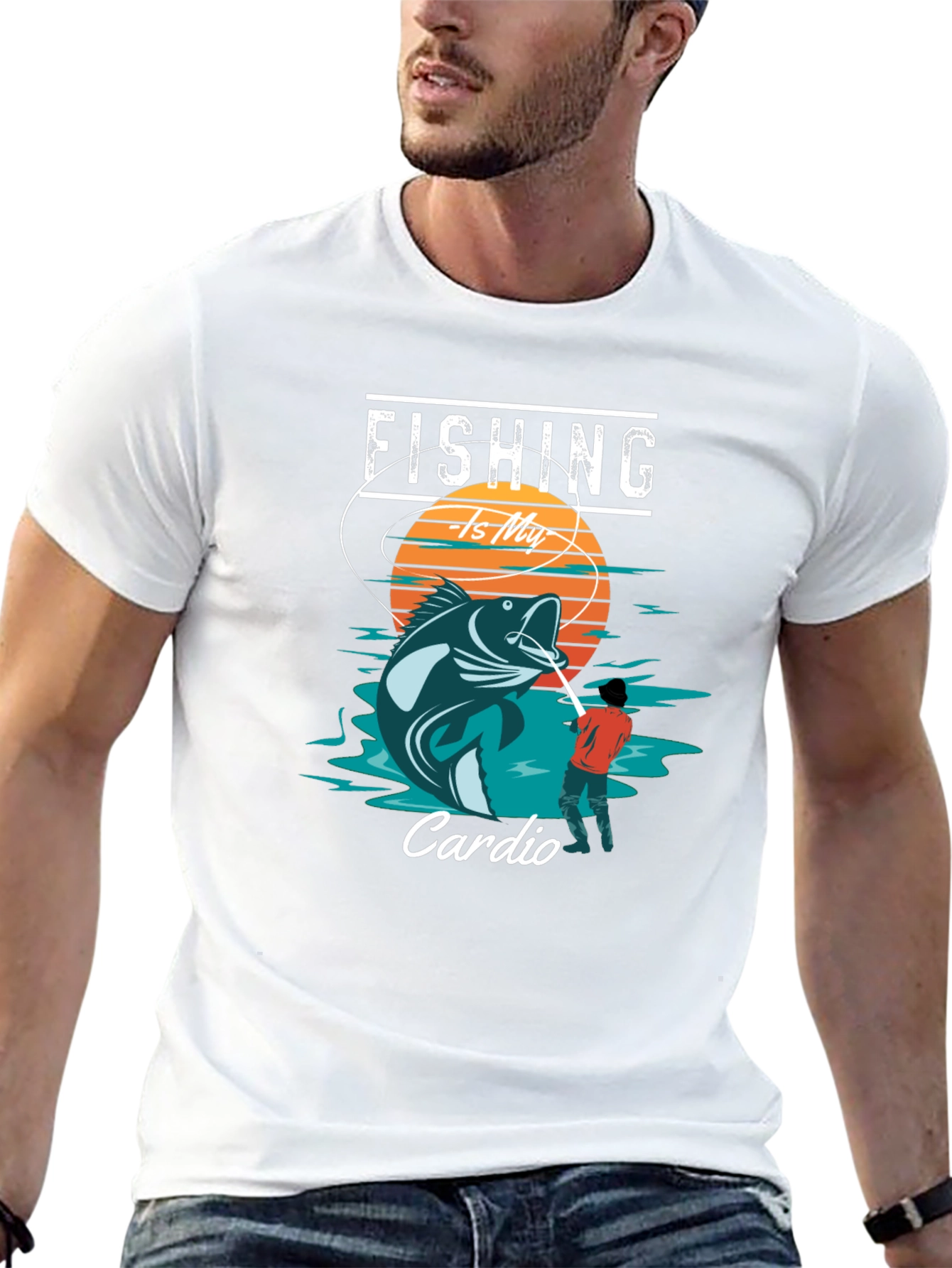 Fishing Is My Cardio Graphic T-Shirt