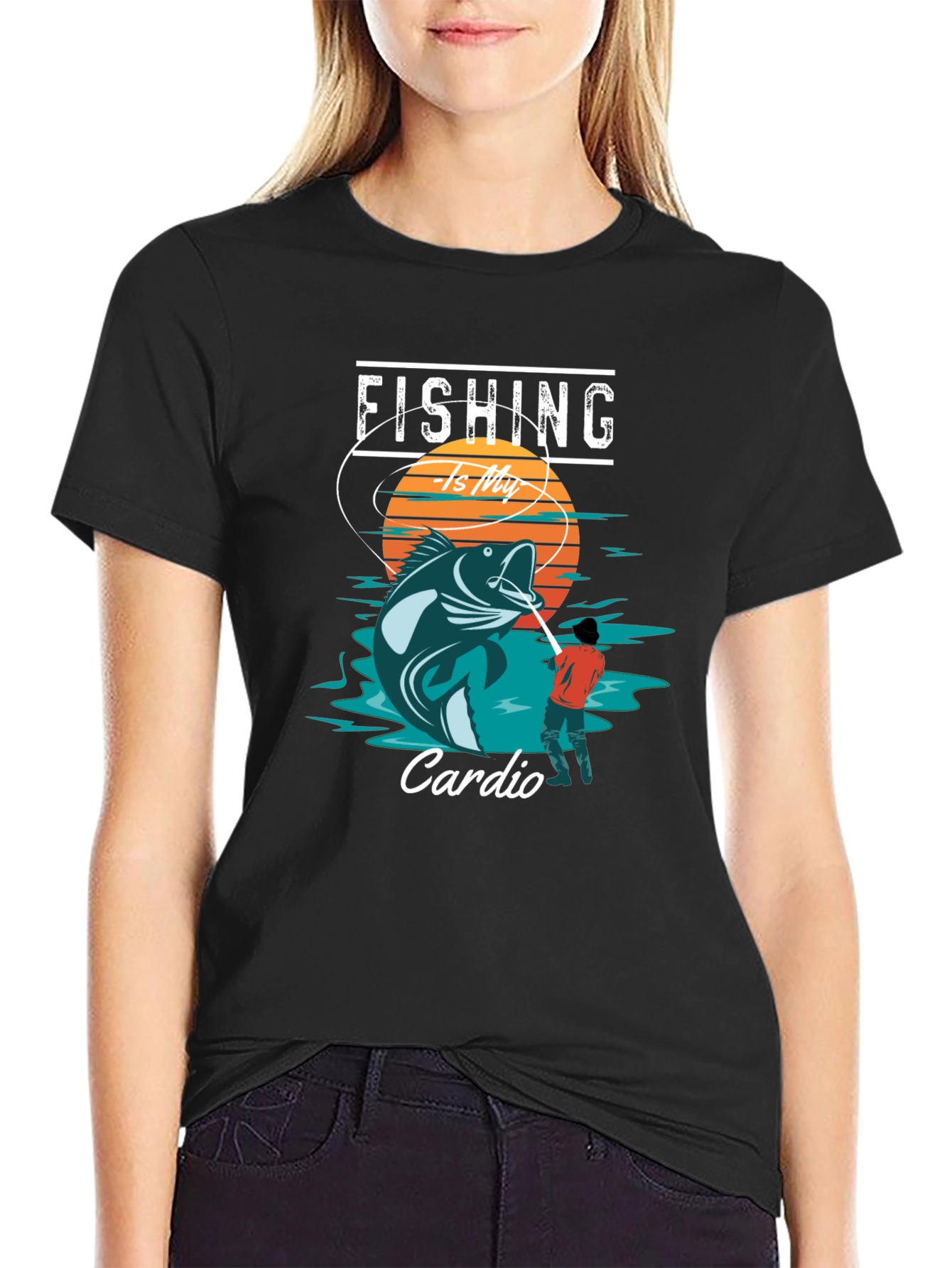 Fishing Is My Cardio Graphic T-Shirt