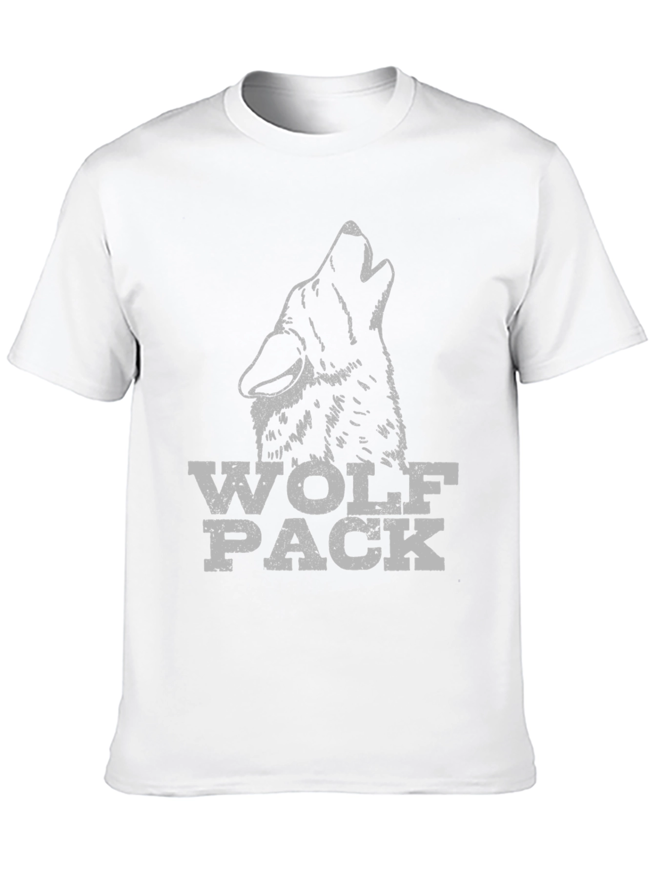 Wolf Pack Graphic Tee - Black Cotton T-Shirt