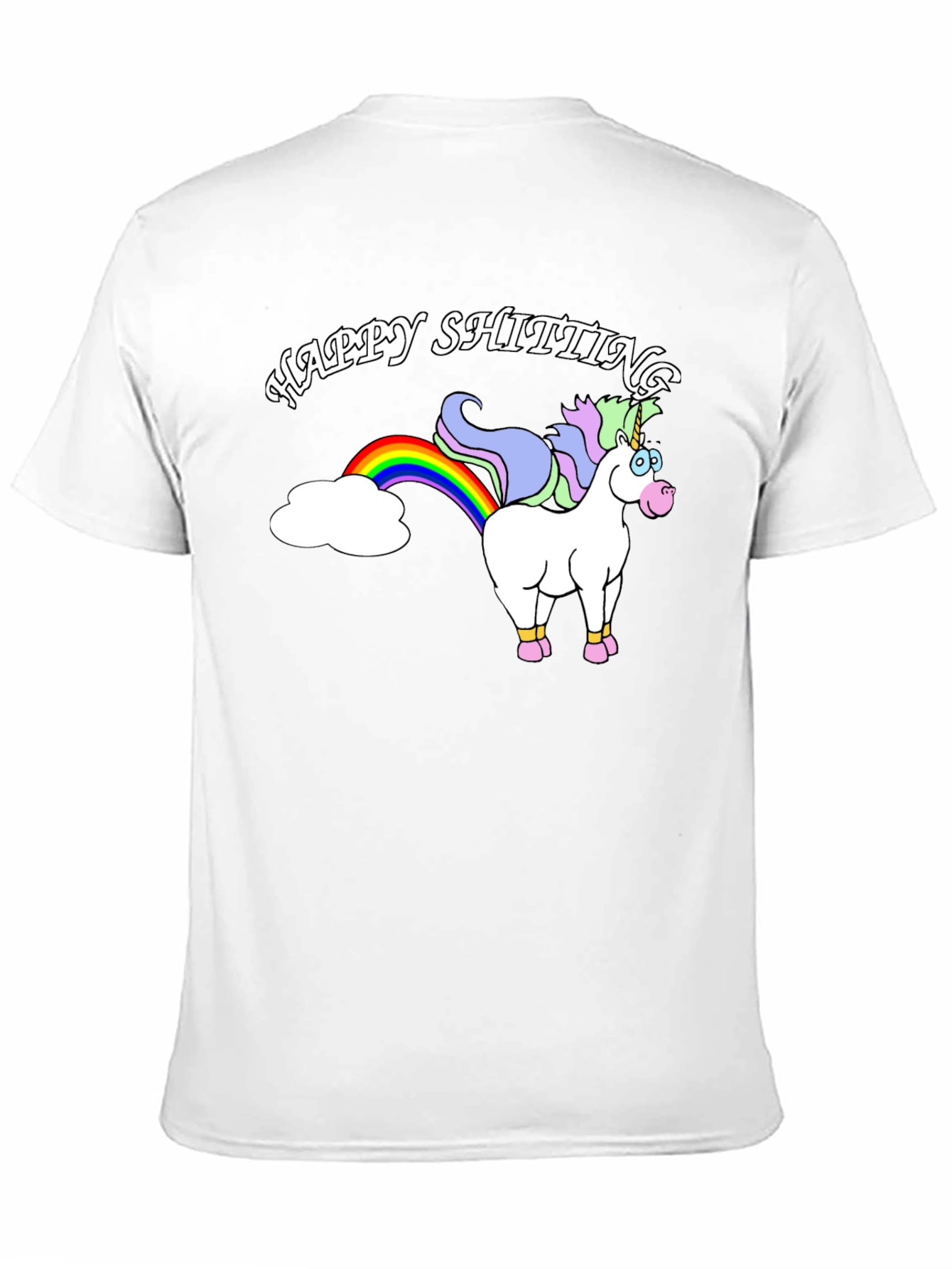 Happy Shitting Unicorn Graphic T-Shirt