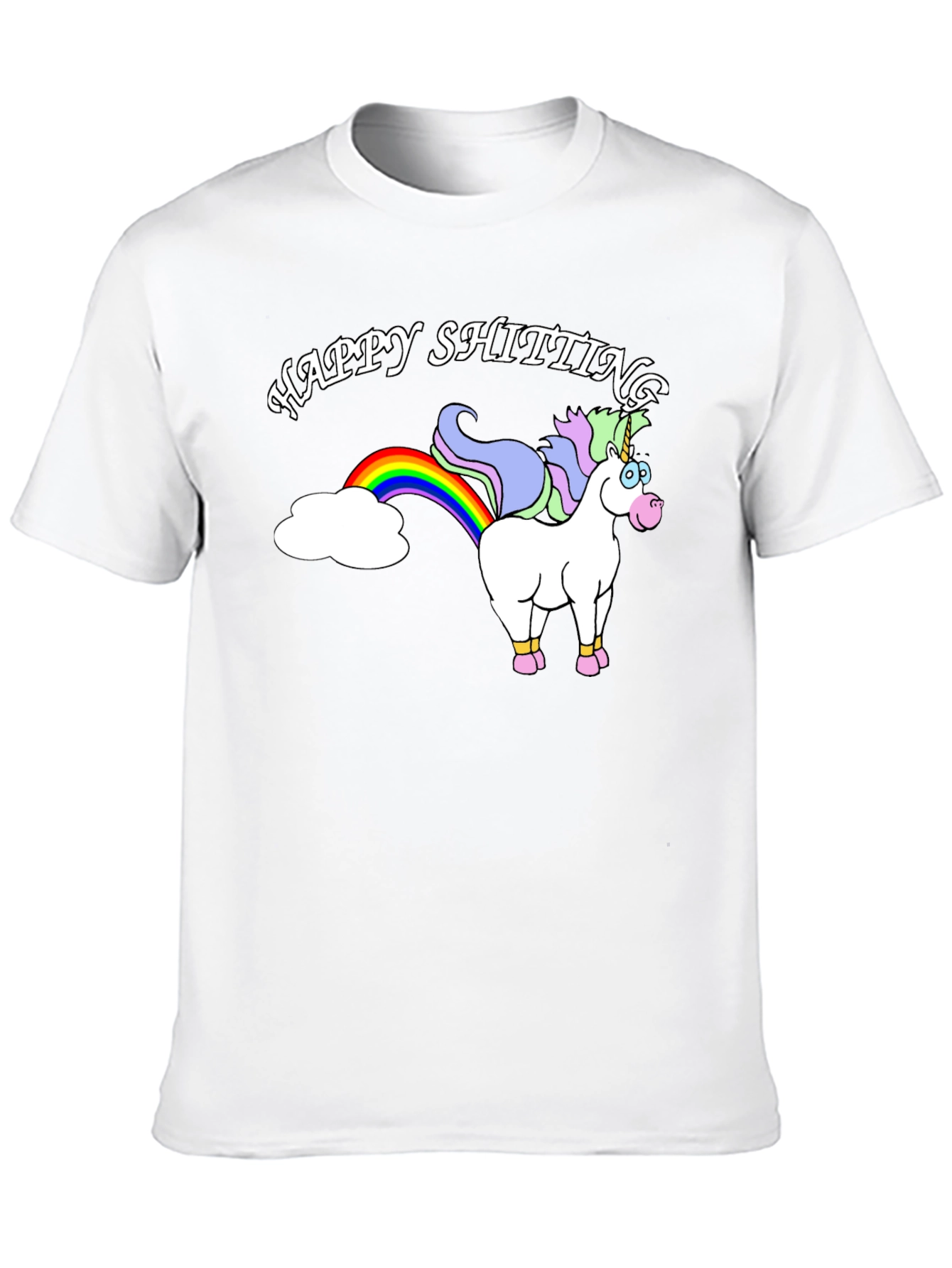 Happy Shitting Unicorn Graphic T-Shirt