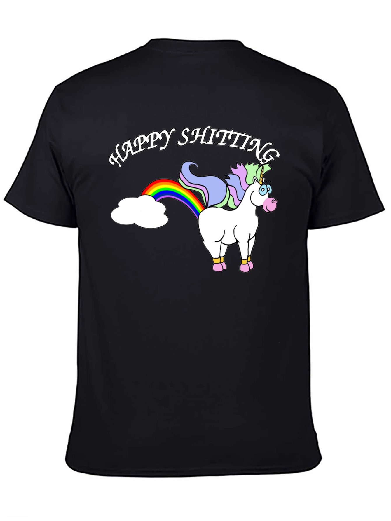 Happy Shitting Unicorn Graphic T-Shirt