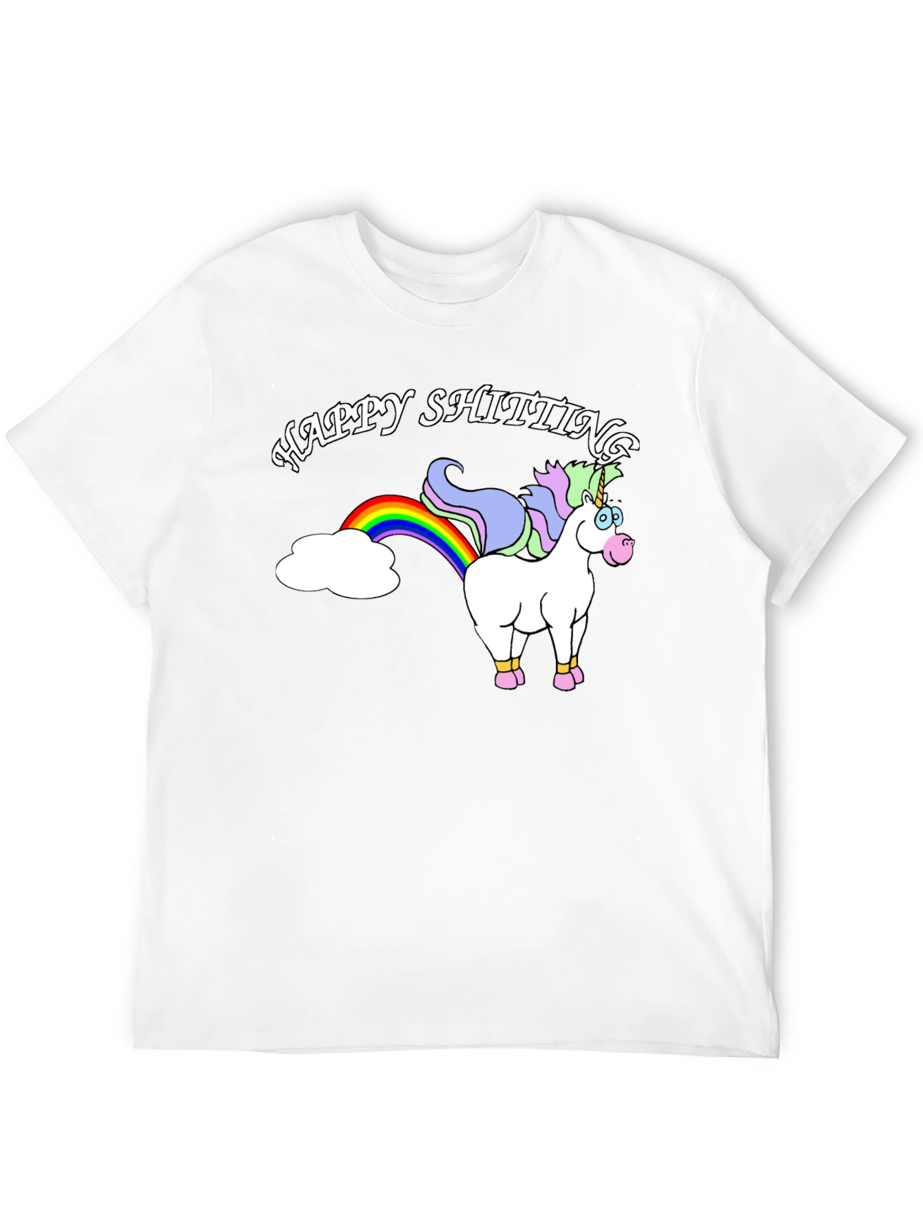 Happy Shitting Unicorn Graphic T-Shirt