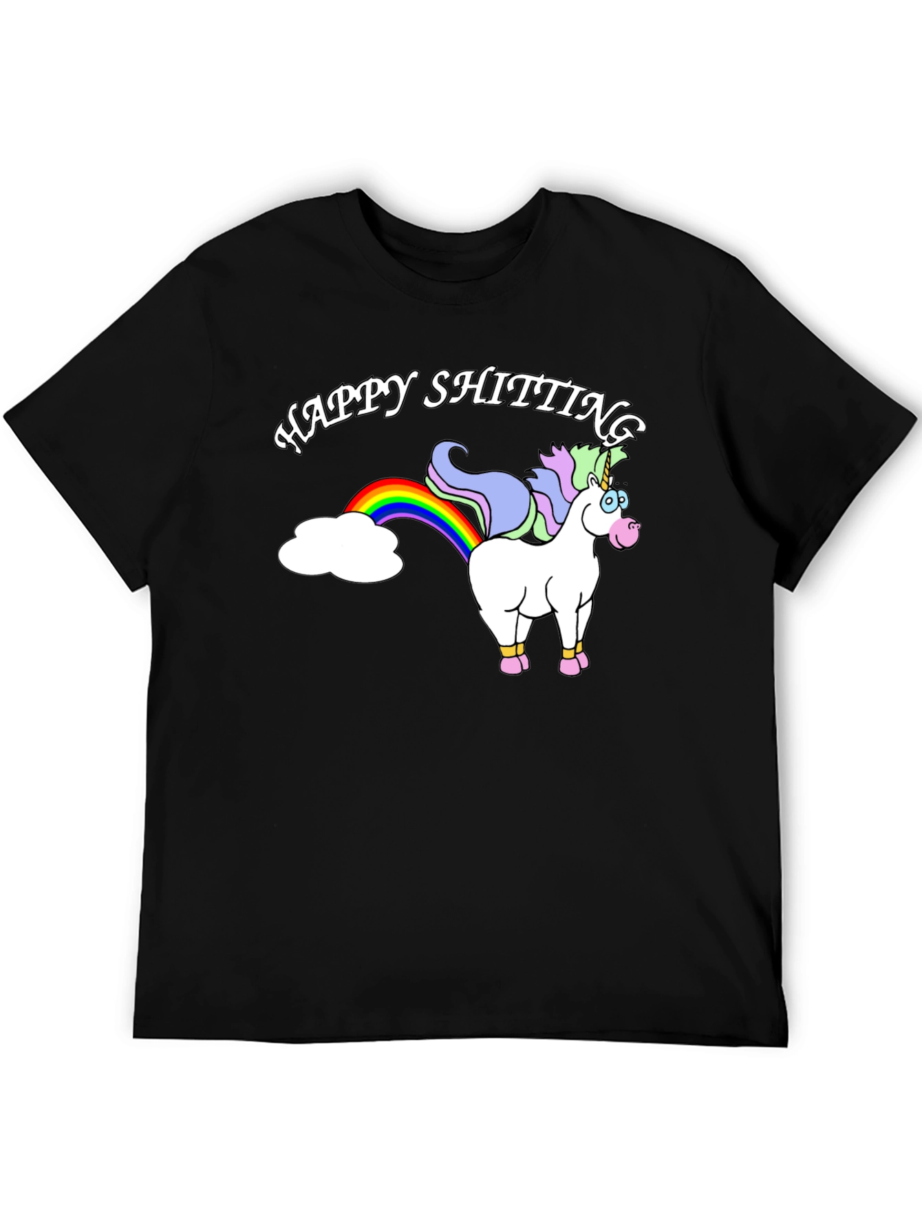 Happy Shitting Unicorn Graphic T-Shirt