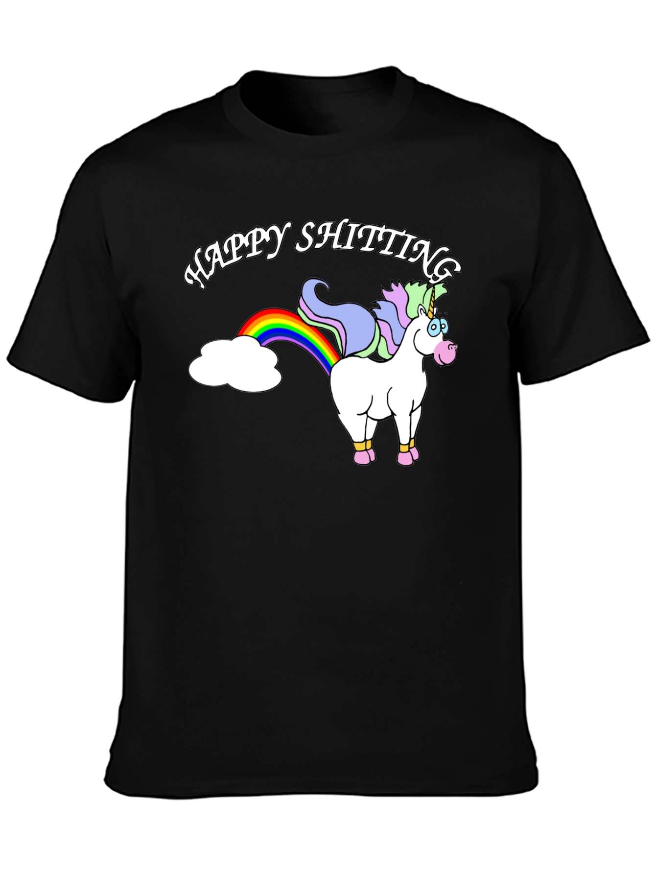 Happy Shitting Unicorn Graphic T-Shirt