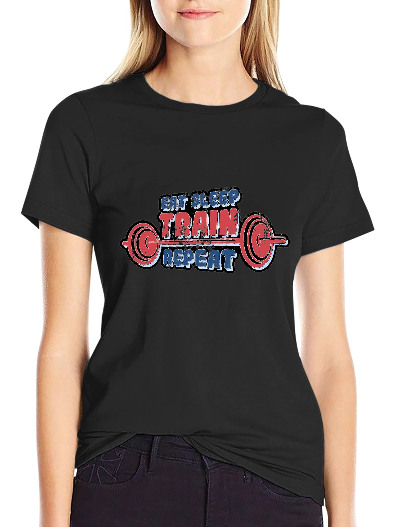 Eat Sleep Train Repeat Graphic T-Shirt