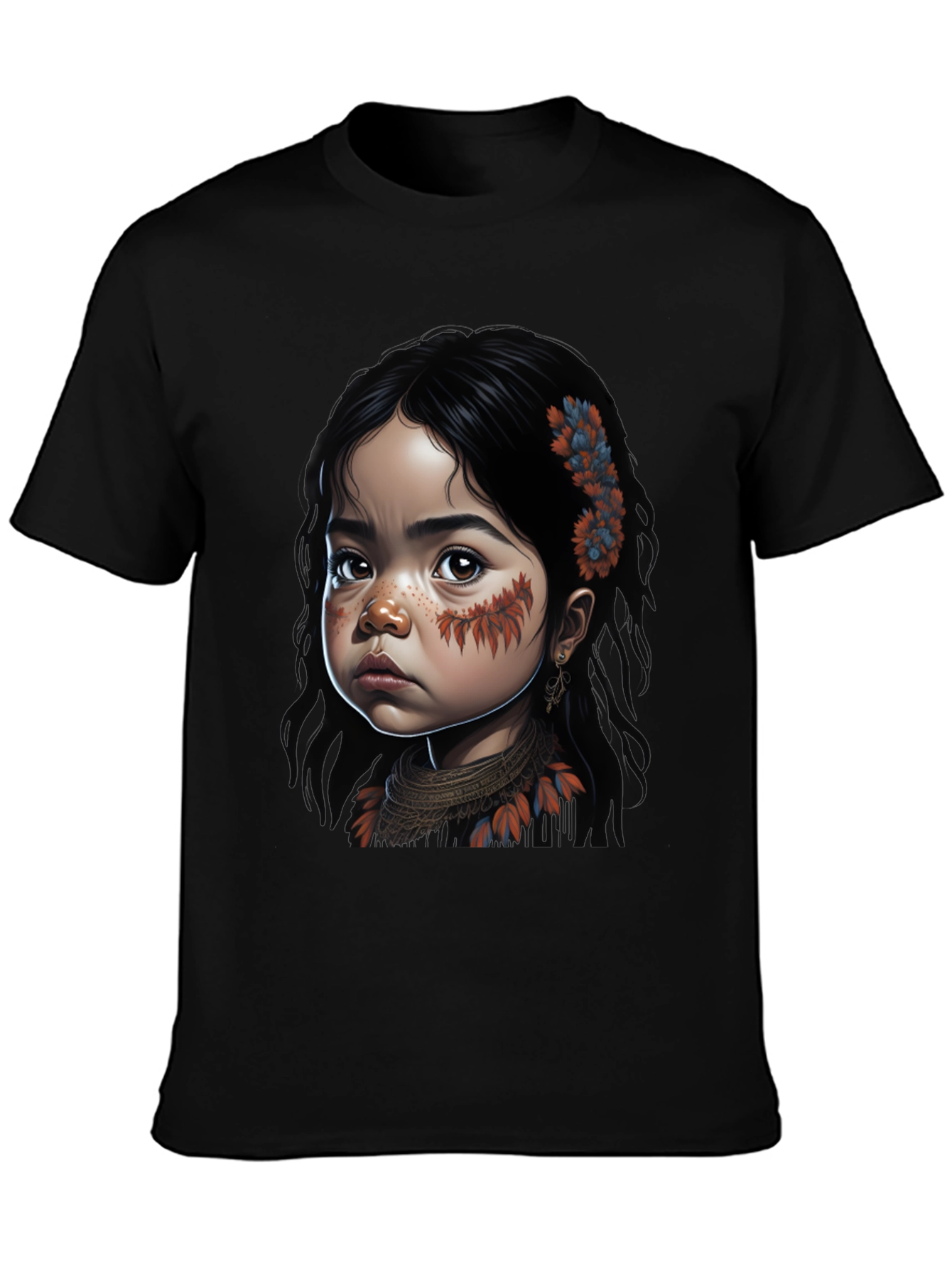 Native Girl Graphic Tee - Unisex Black T-Shirt