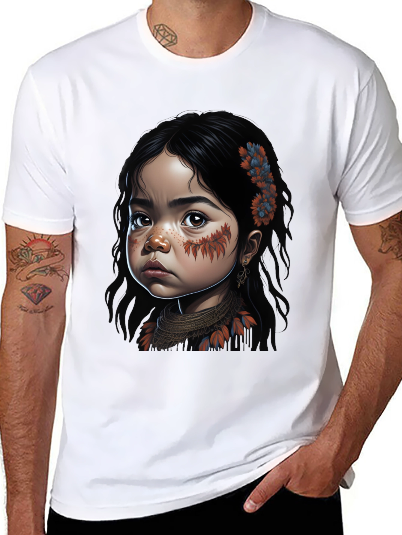 Native Girl Graphic Tee - Unisex Black T-Shirt