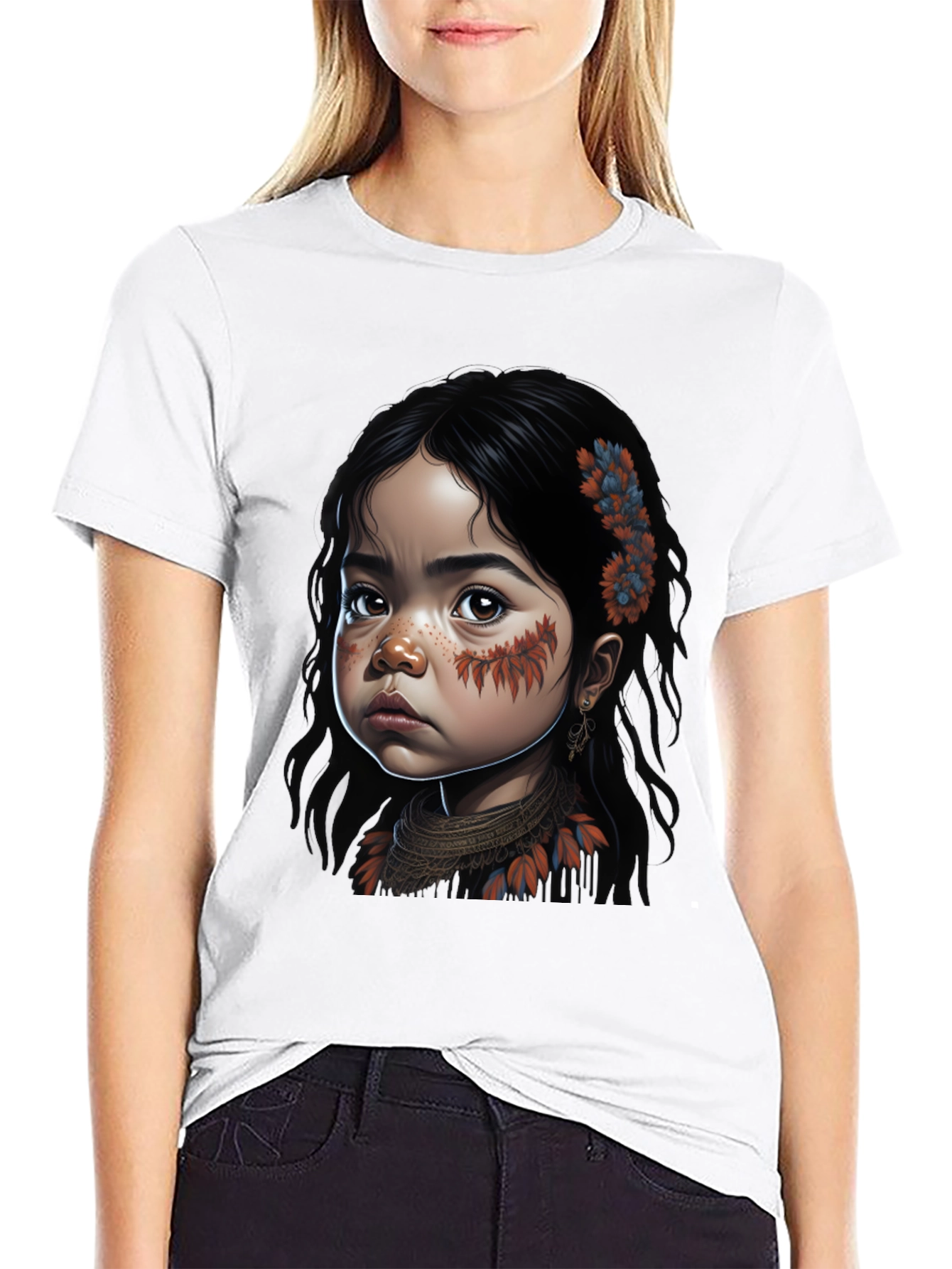 Native Girl Graphic Tee - Unisex Black T-Shirt