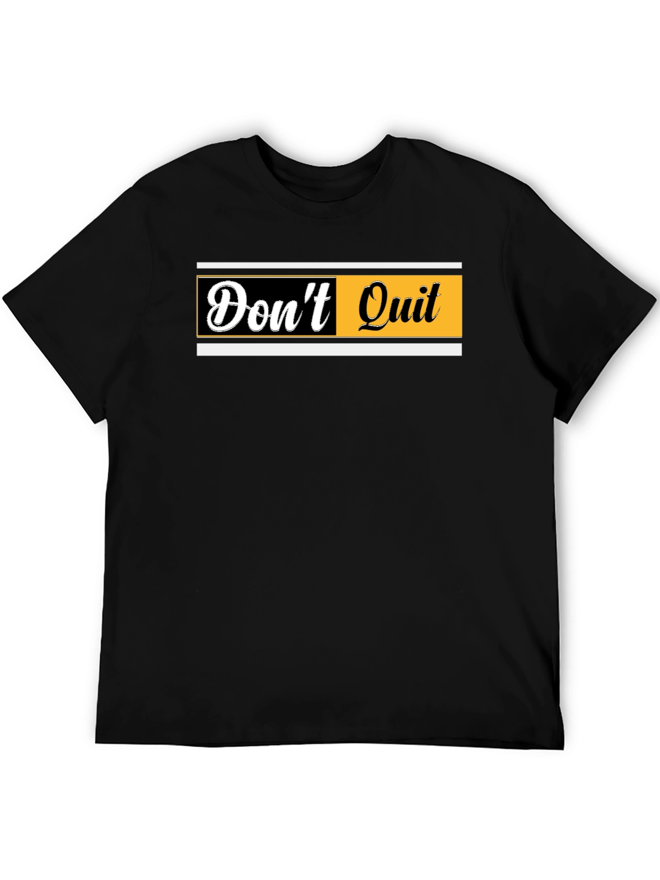 Dont Quit Graphic Print Black T-Shirt