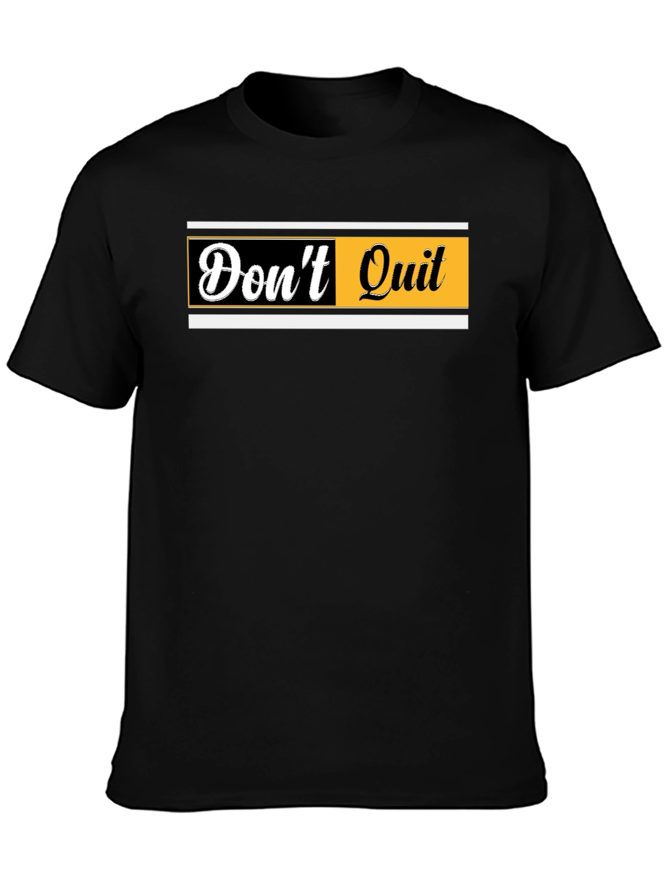 Dont Quit Graphic Print Black T-Shirt