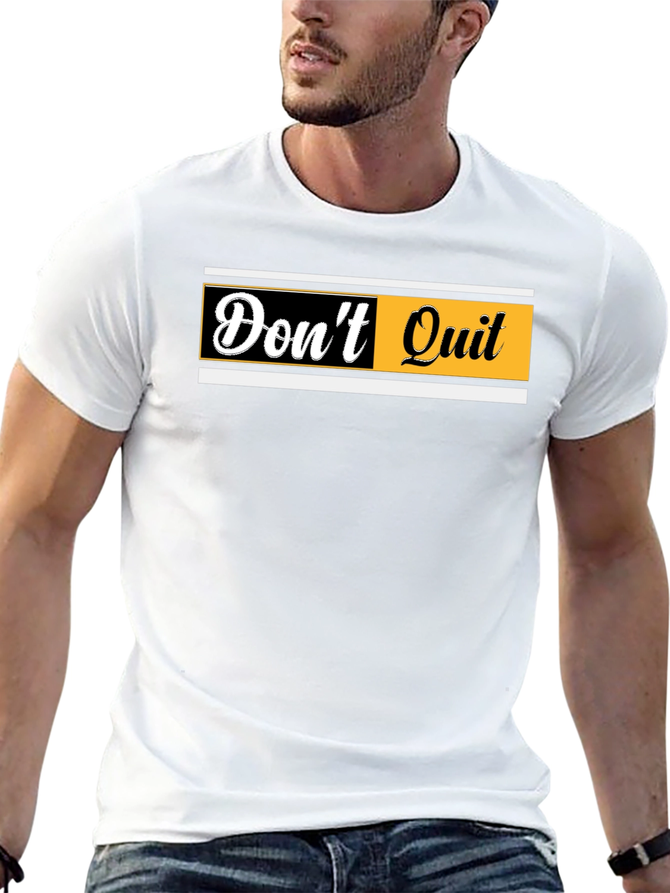 Dont Quit Graphic Print Black T-Shirt
