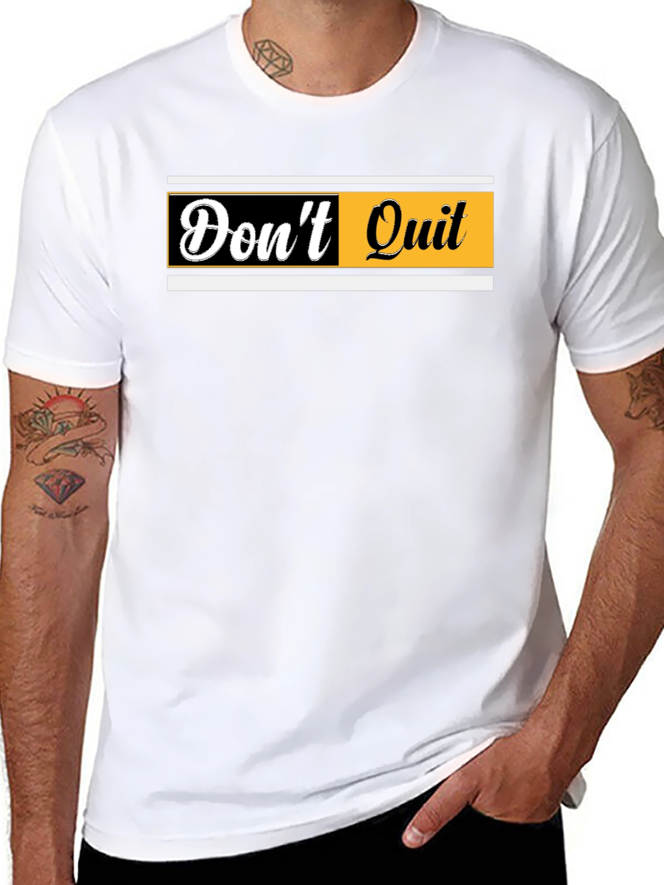 Dont Quit Graphic Print Black T-Shirt
