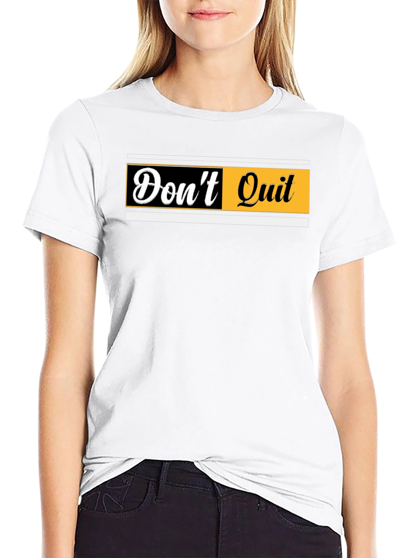 Dont Quit Graphic Print Black T-Shirt