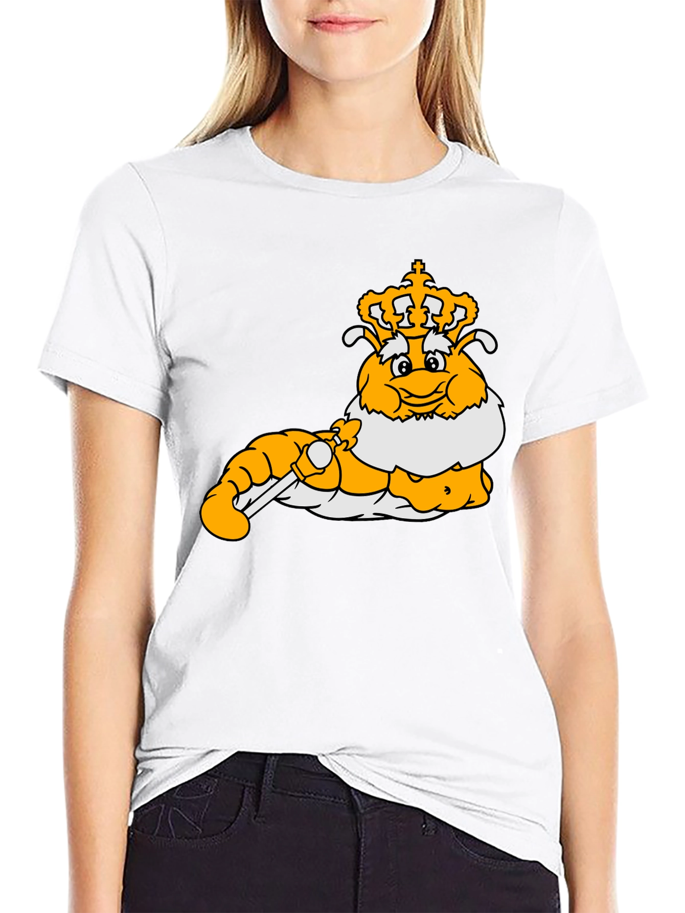 Cartoon Caterpillar King Graphic T-Shirt