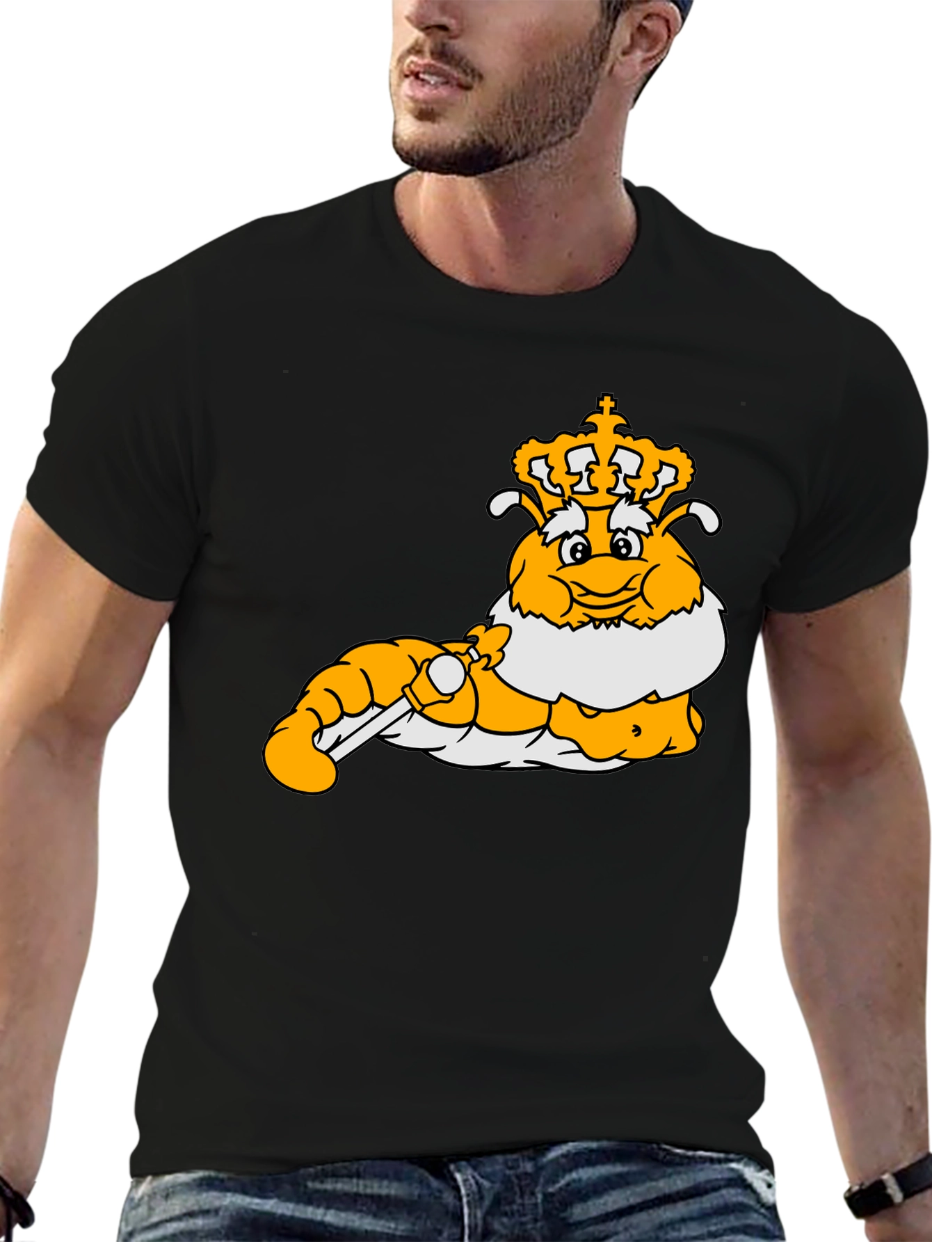 Cartoon Caterpillar King Graphic T-Shirt