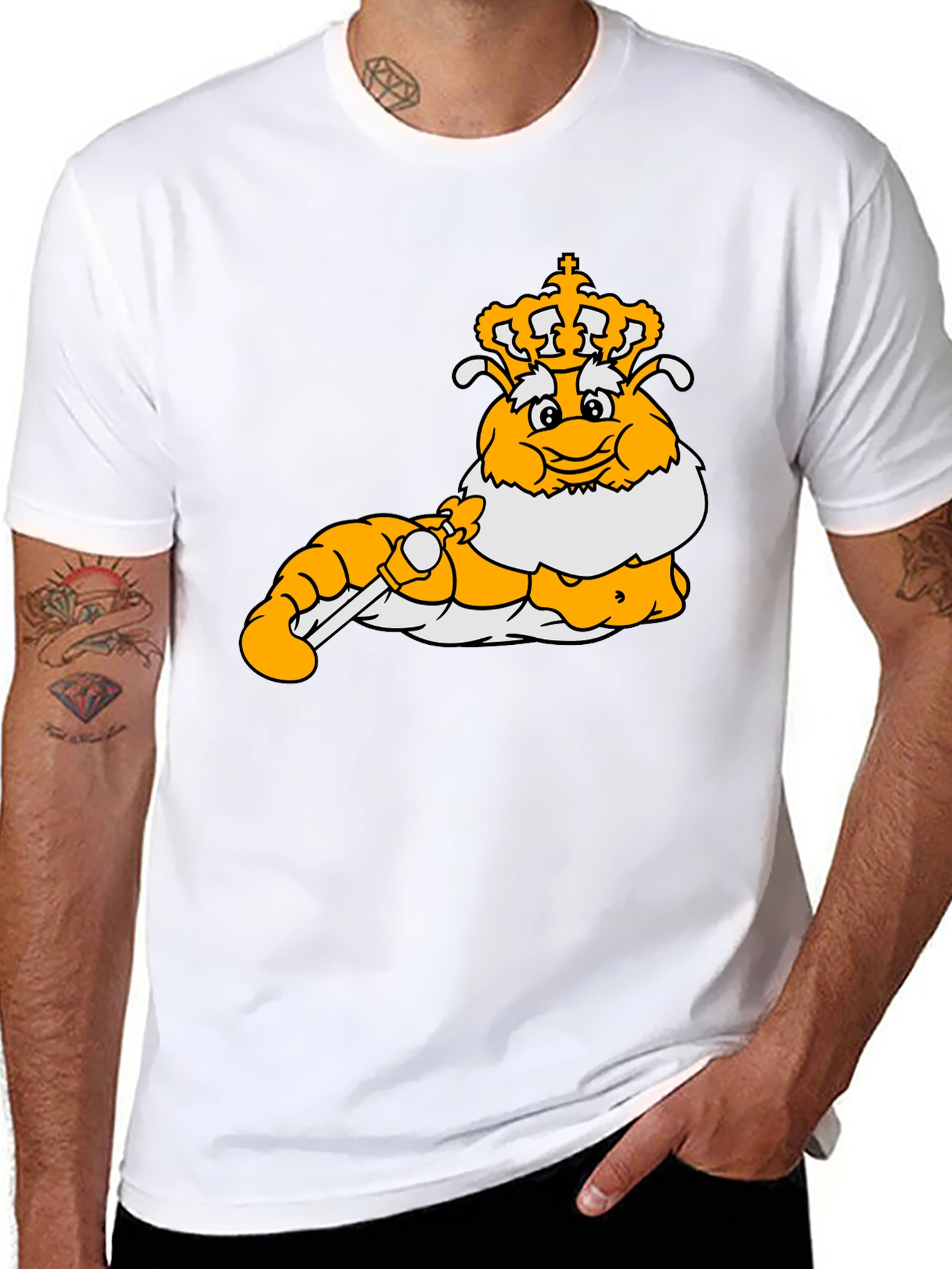 Cartoon Caterpillar King Graphic T-Shirt